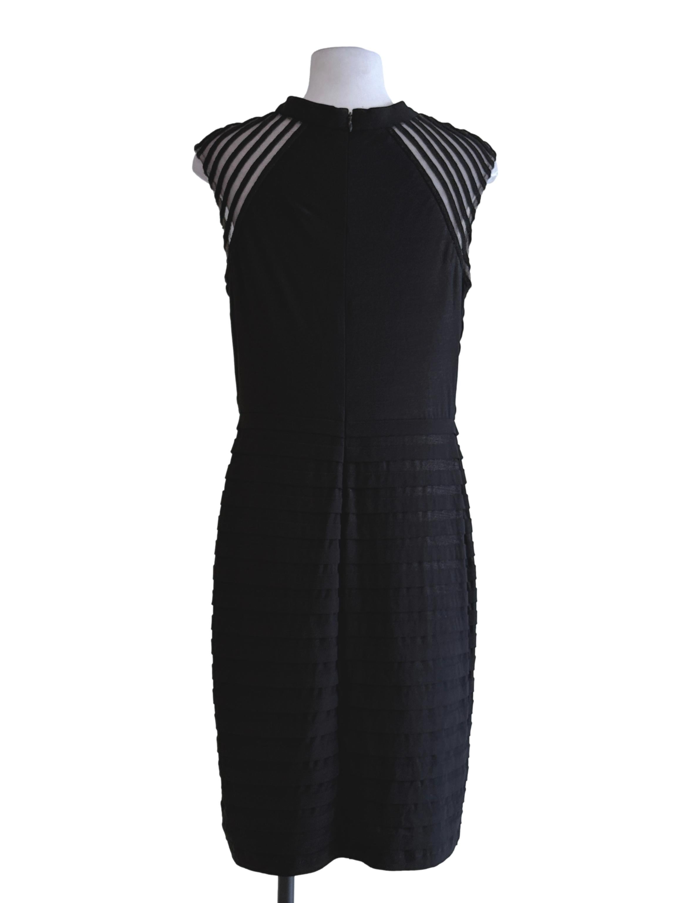 Black A Line Sleeveless Midi Dress