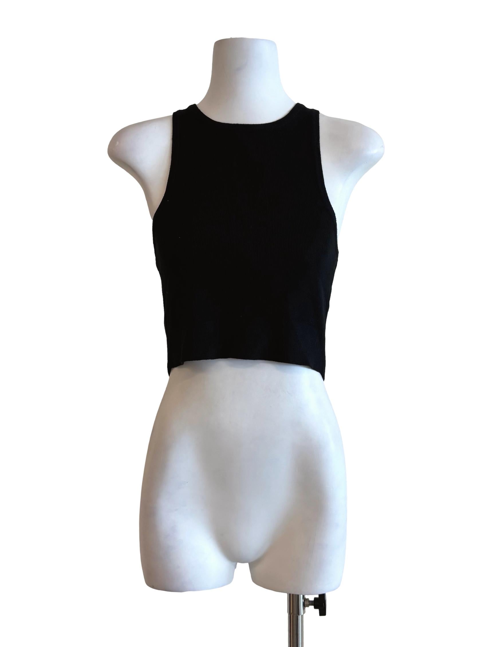 Black Sleeveless Round Neck Tank Top