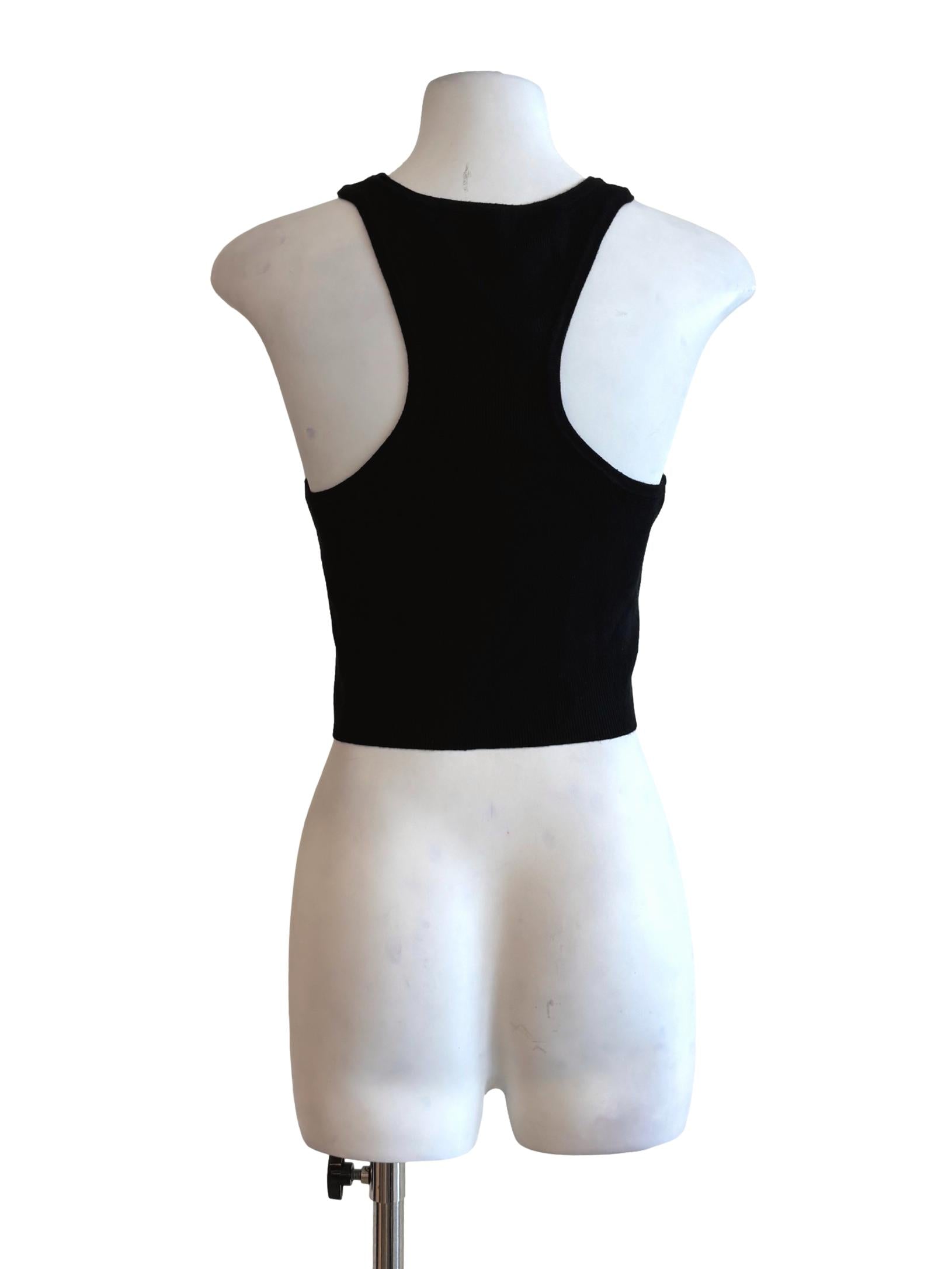 Black Sleeveless Round Neck Tank Top