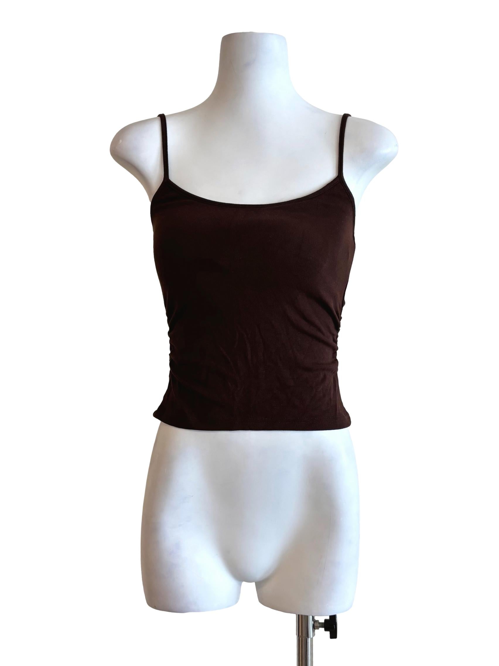 Chocolate Ruched Camisole Top