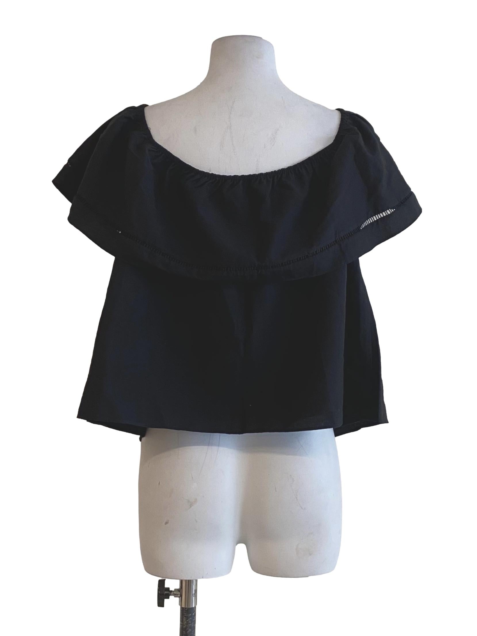 Sable Black Ruffle Lace Blouse