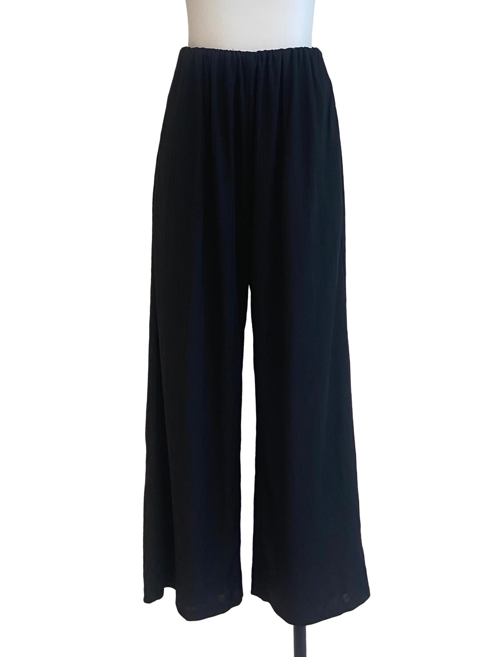Black Stretchable Stripe Pants