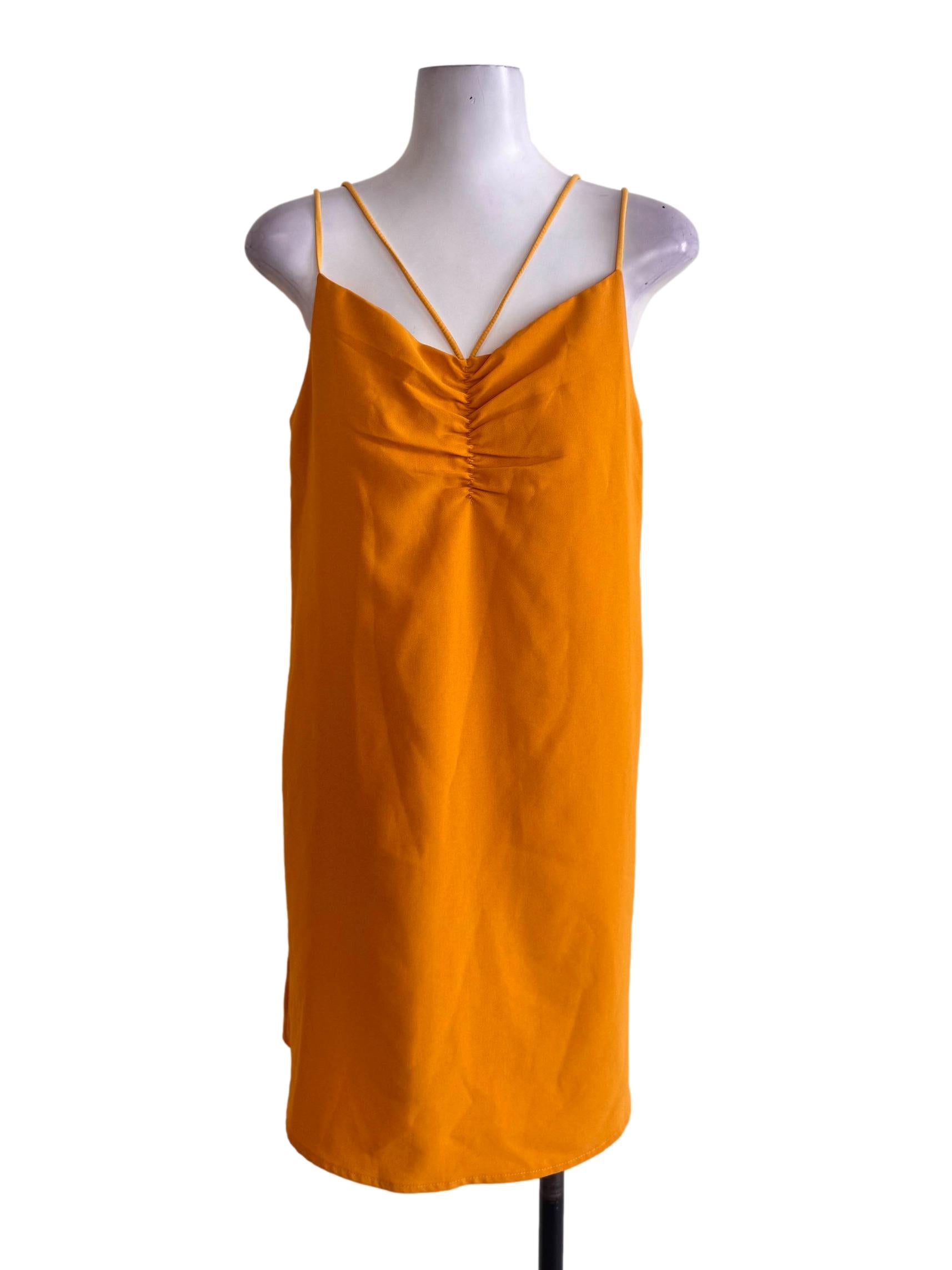 Yellow Mustard Spaghetti Strap Dress
