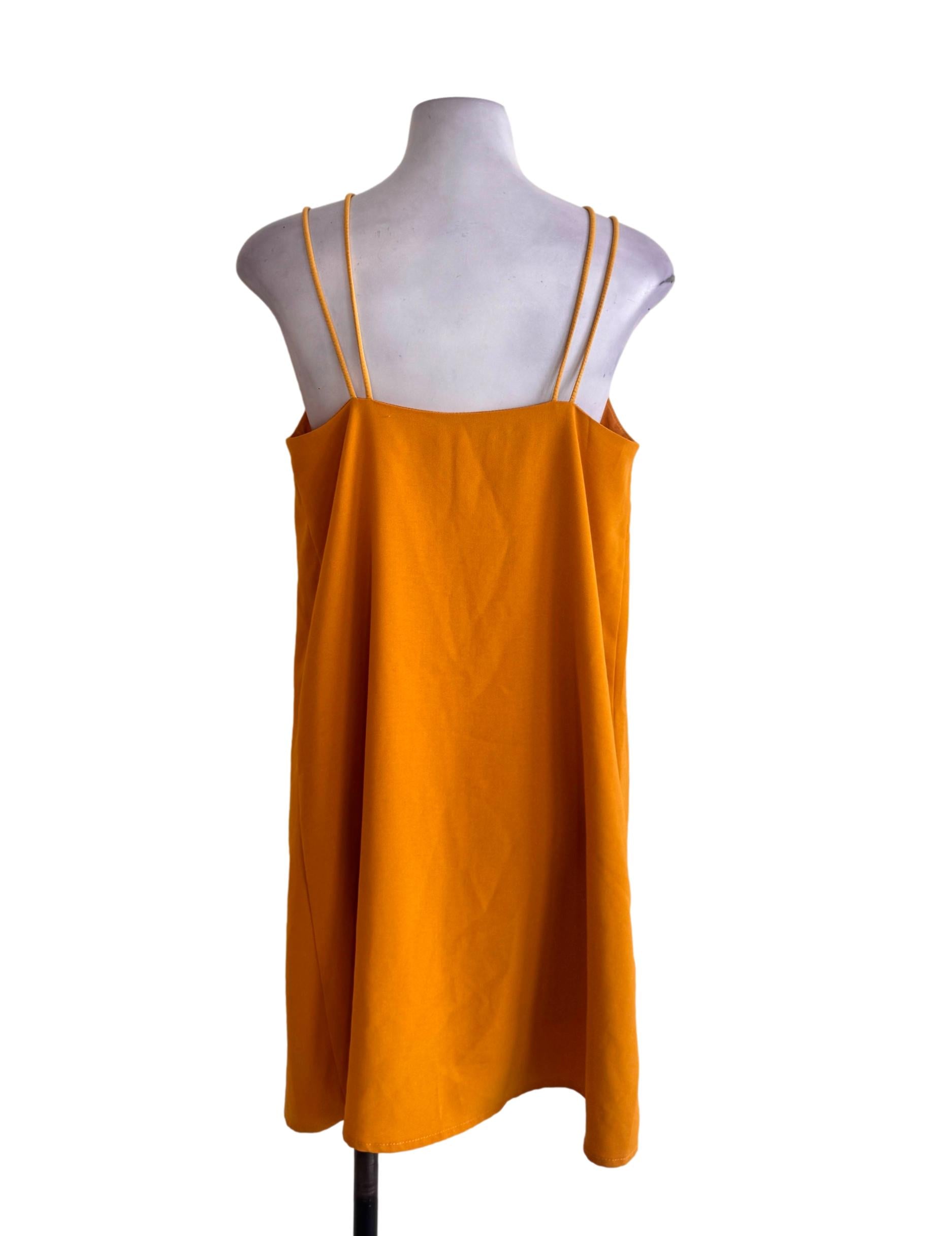 Yellow Mustard Spaghetti Strap Dress
