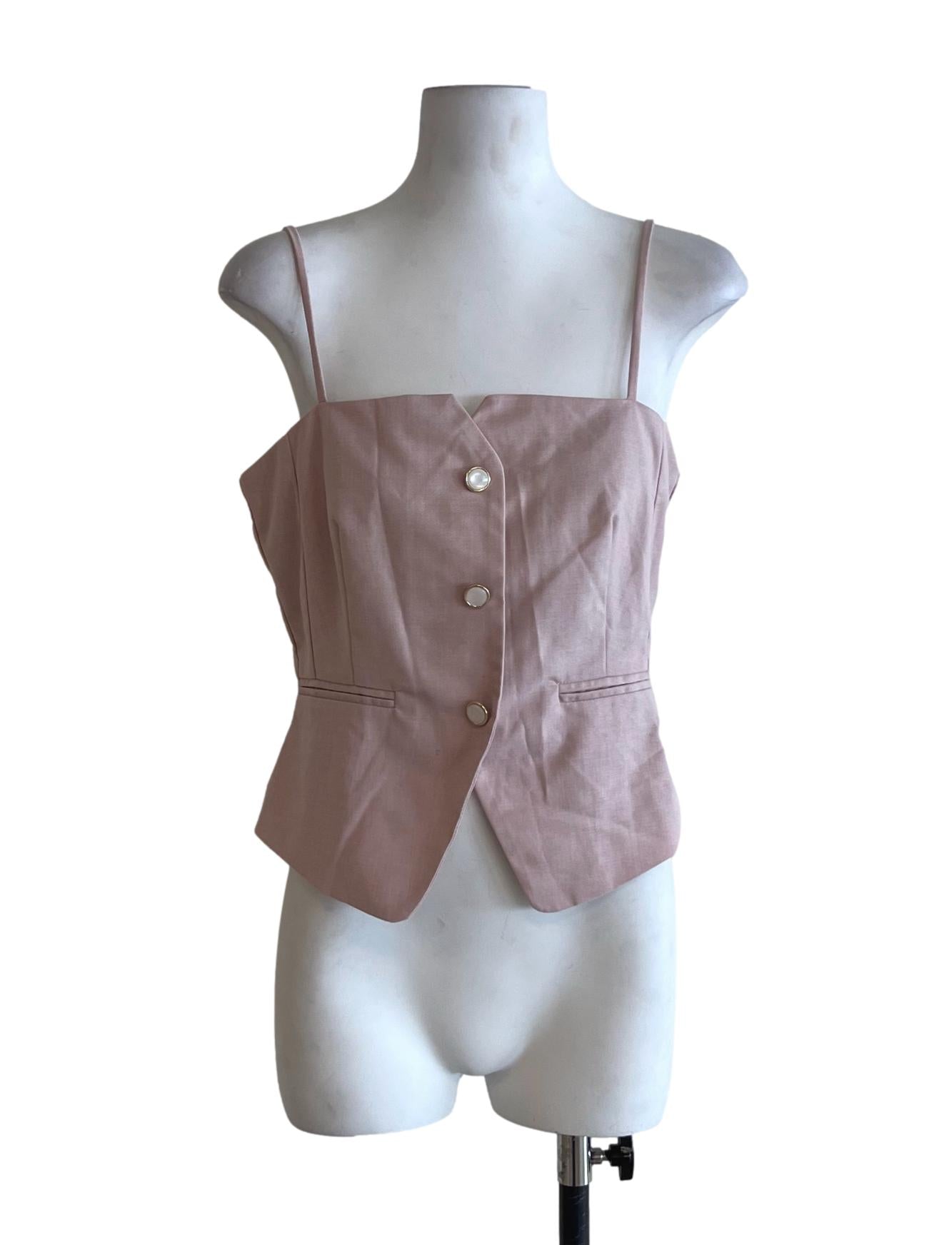Blush Pink Spaghetti Strap Sleeveless Top