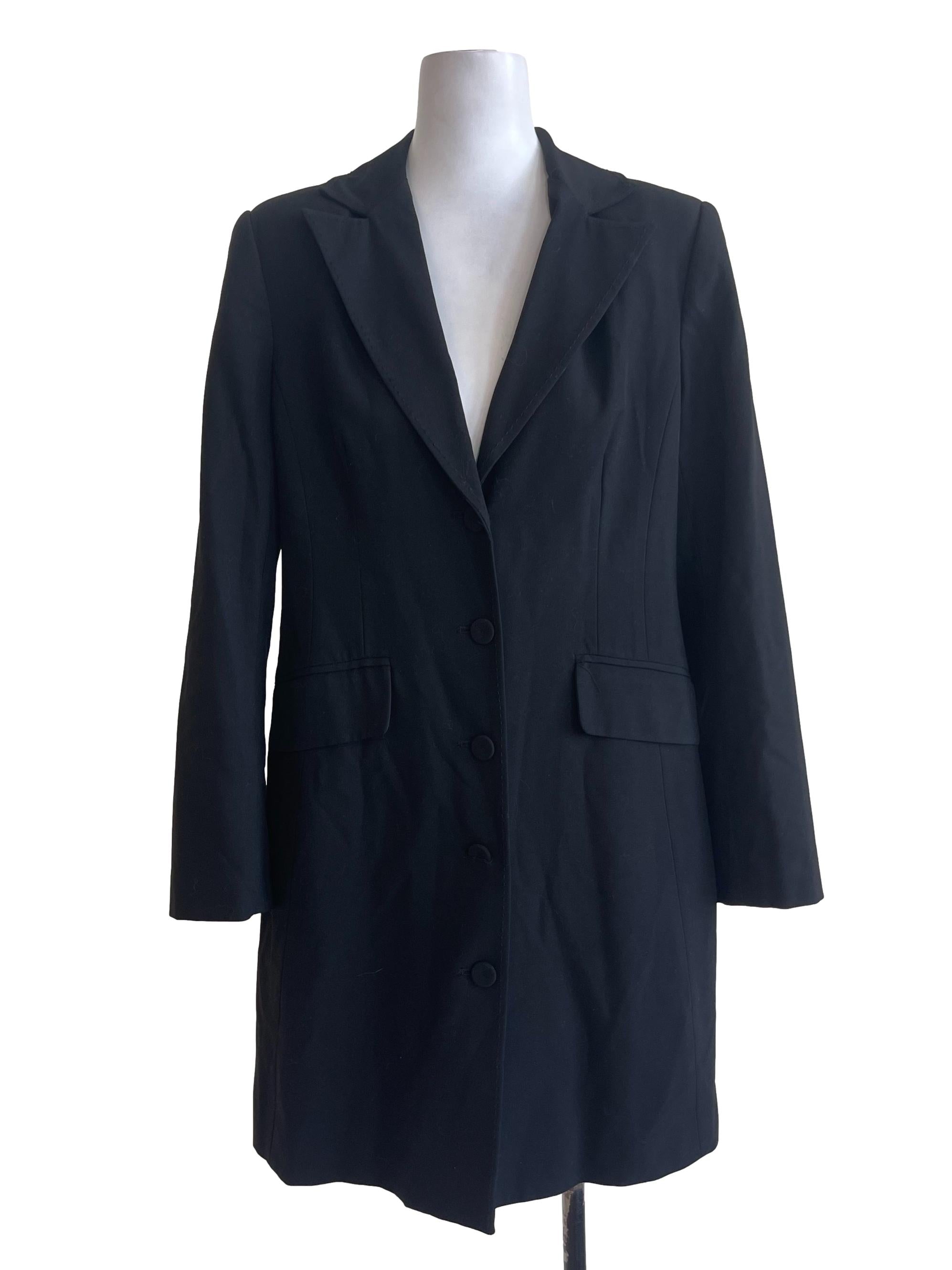 Black Cotton Long Jacket