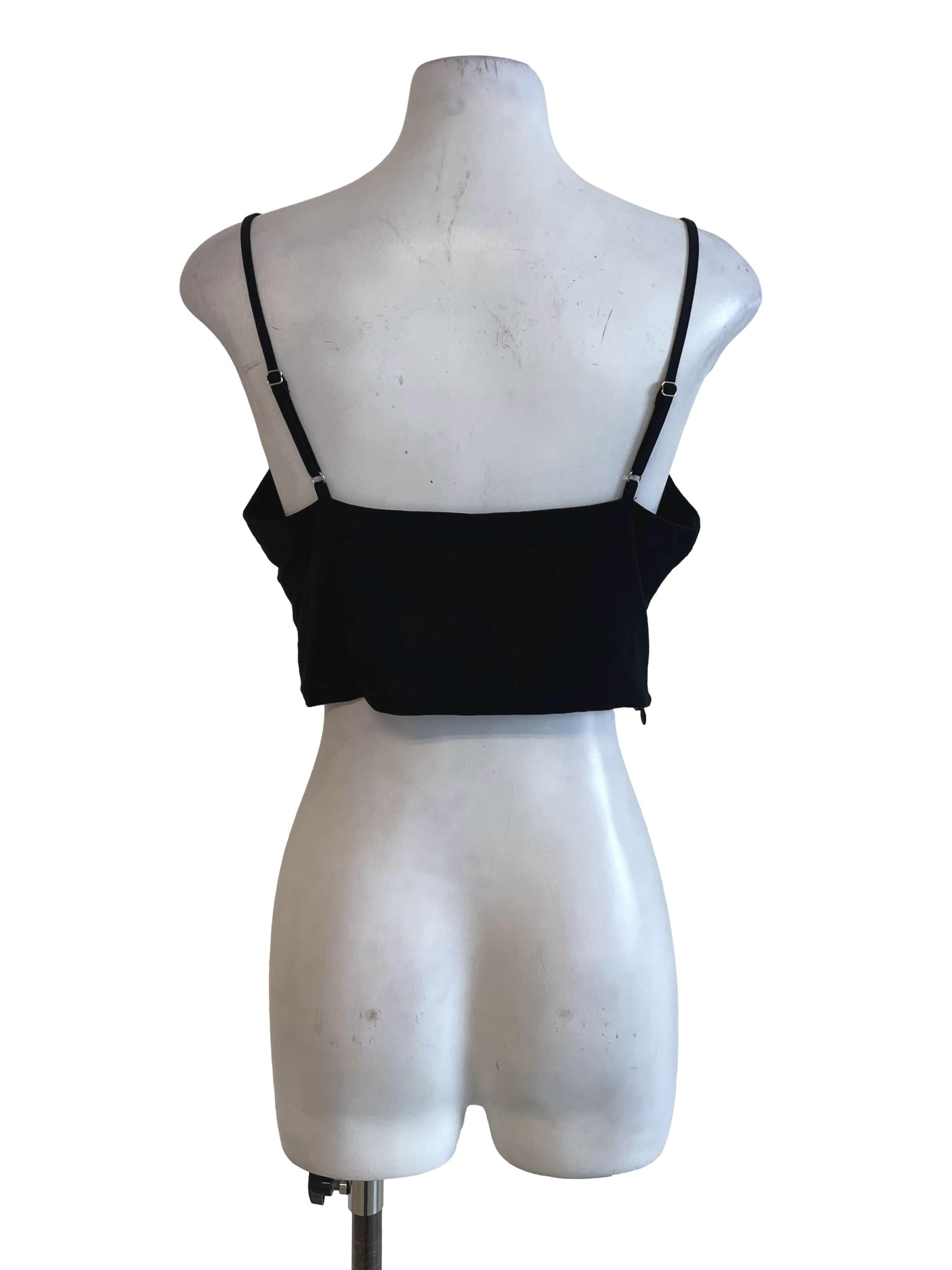 Black Spaghetti Strap Crop Top