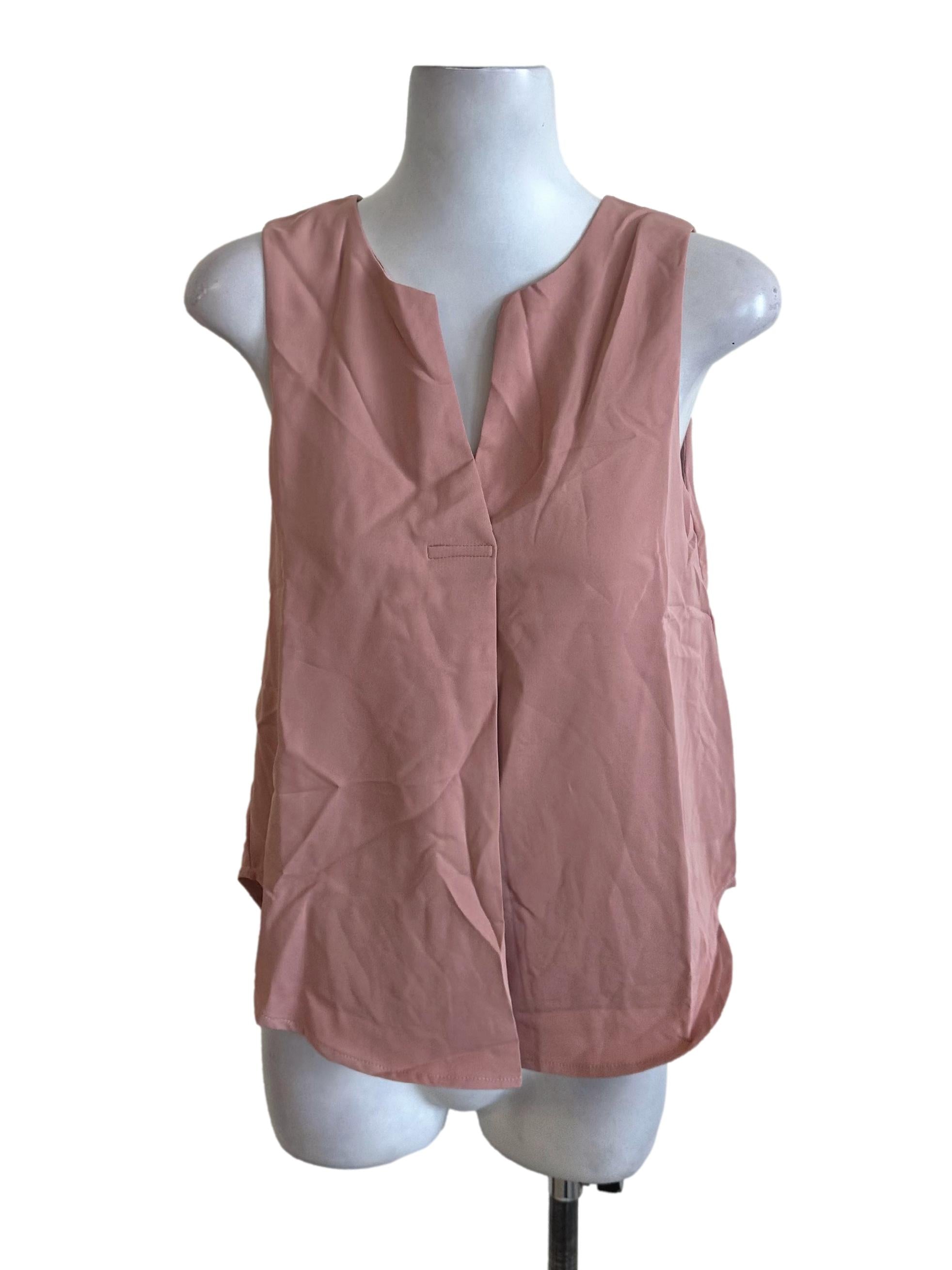 Salmon Pink V Neck Top