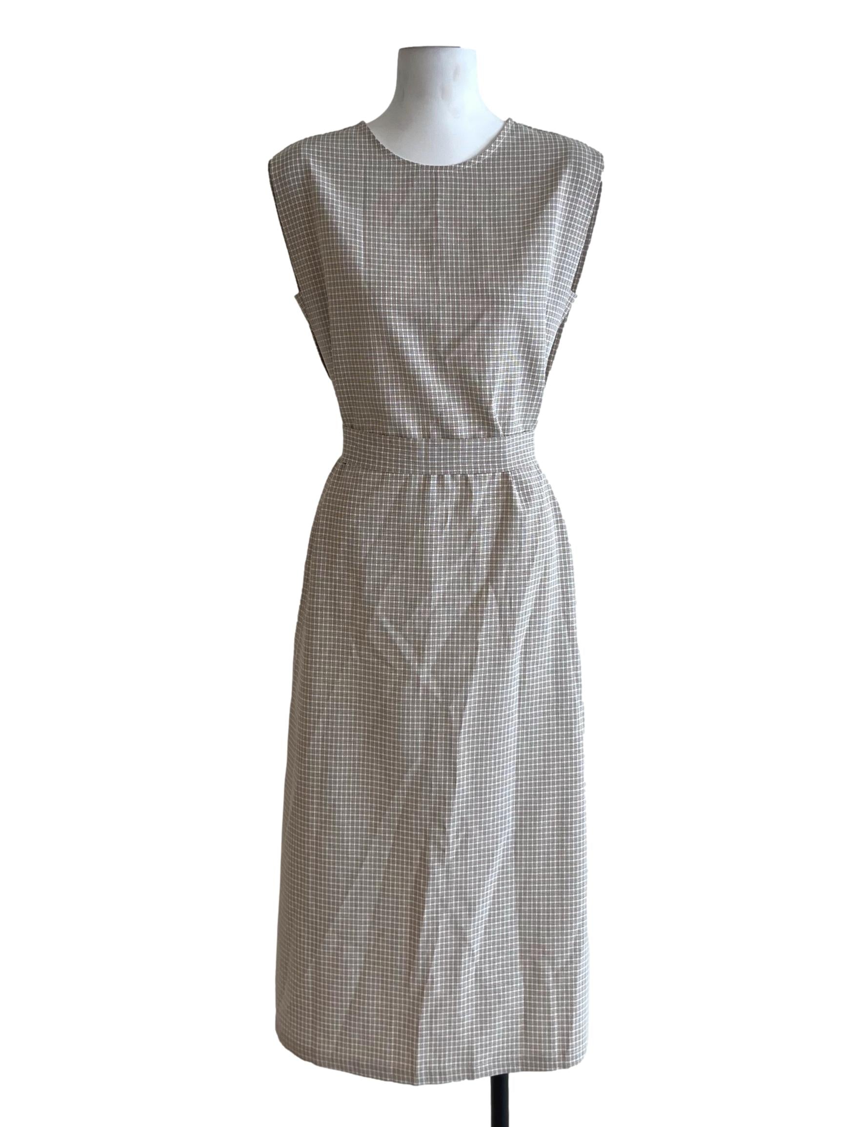 Coffee Brown Tartan Shift Dress