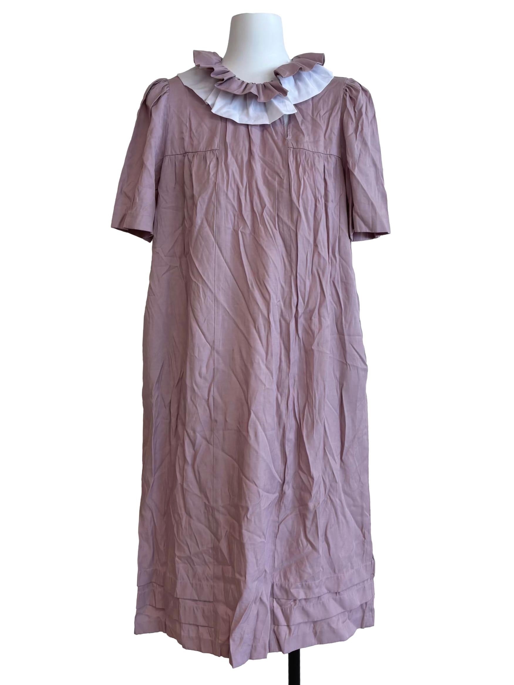 Dusty Pink Shirring Collar Dress CSN