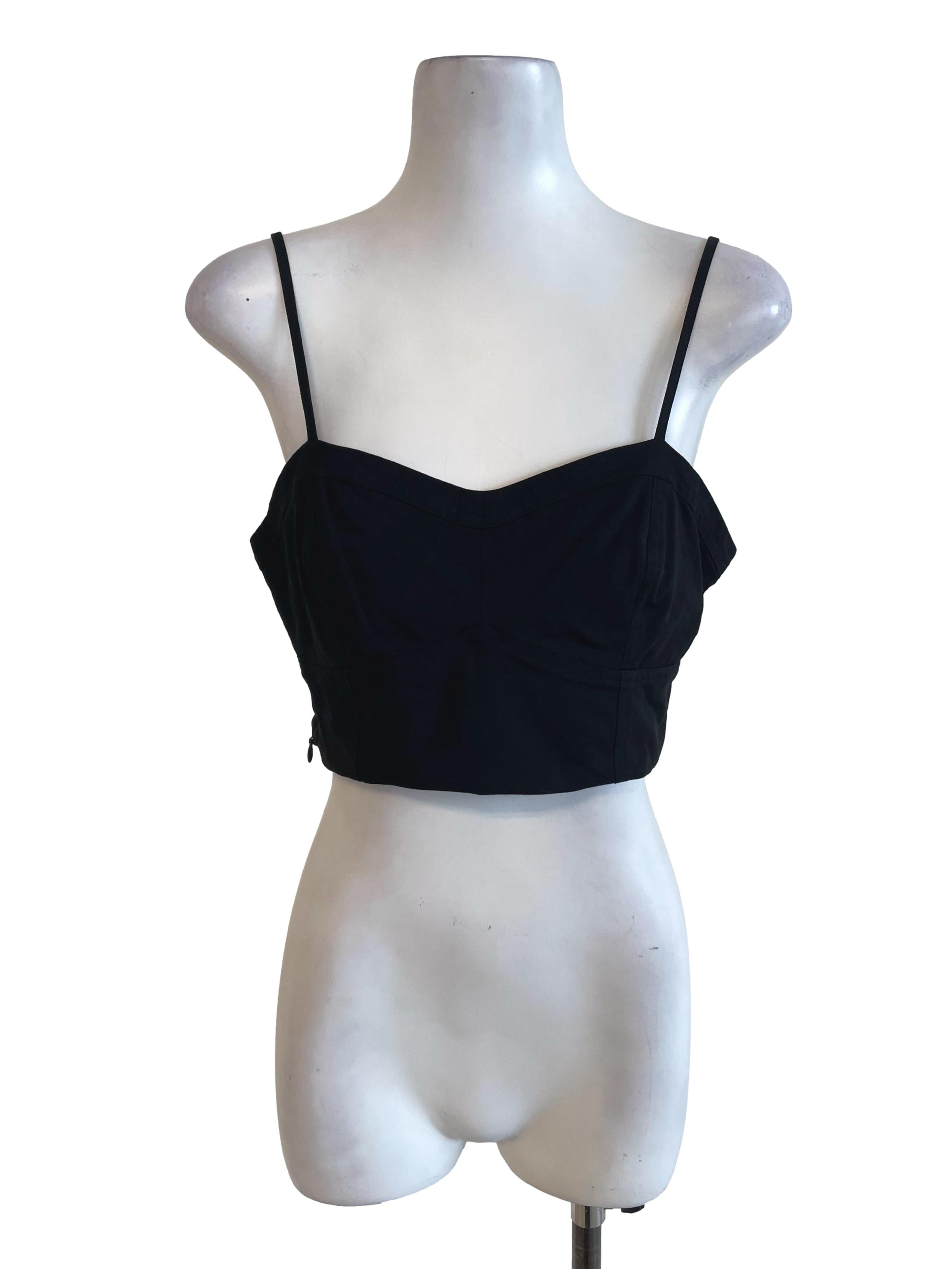 Black Spaghetti Strap Crop Top
