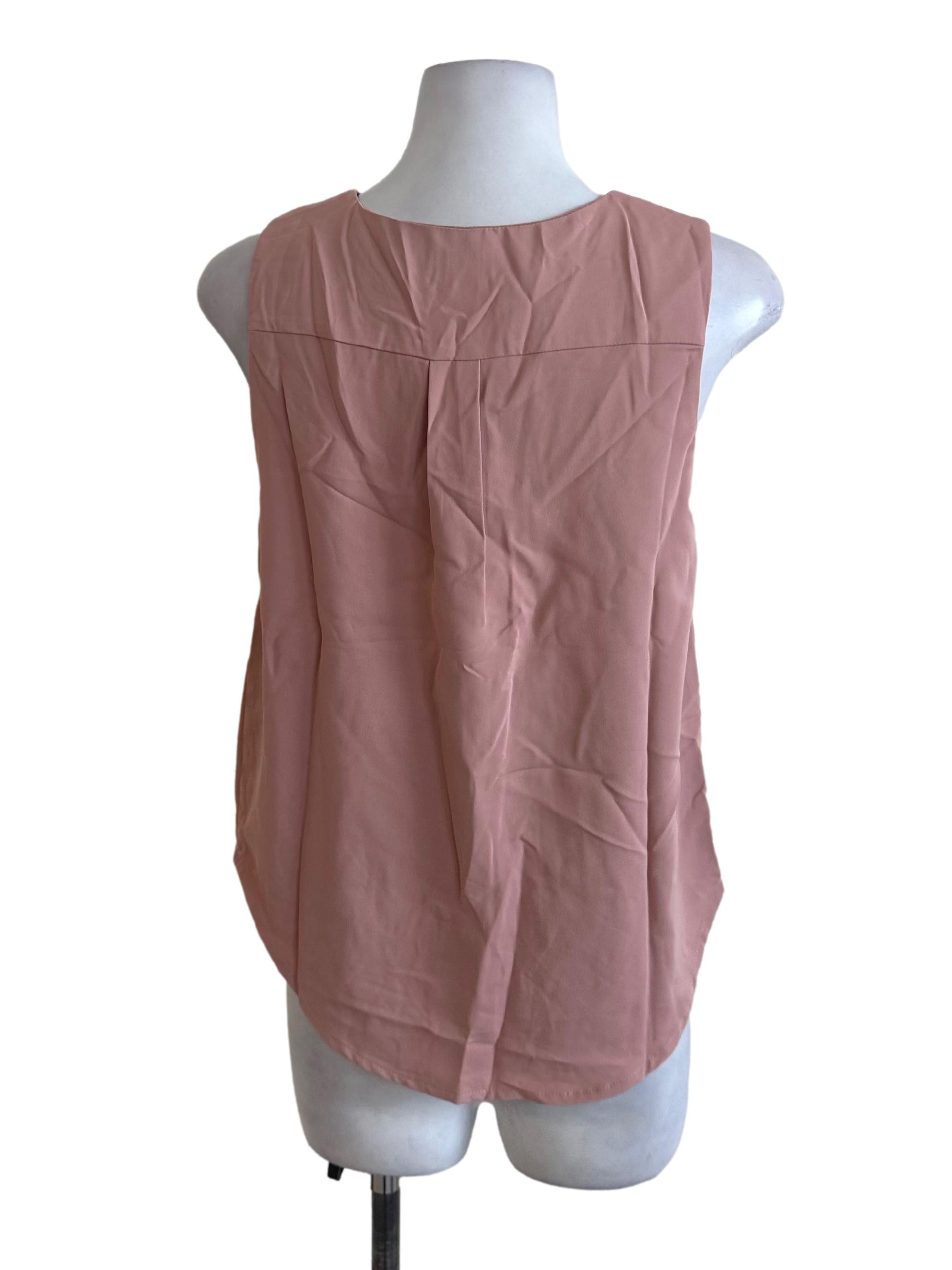Salmon Pink V Neck Top