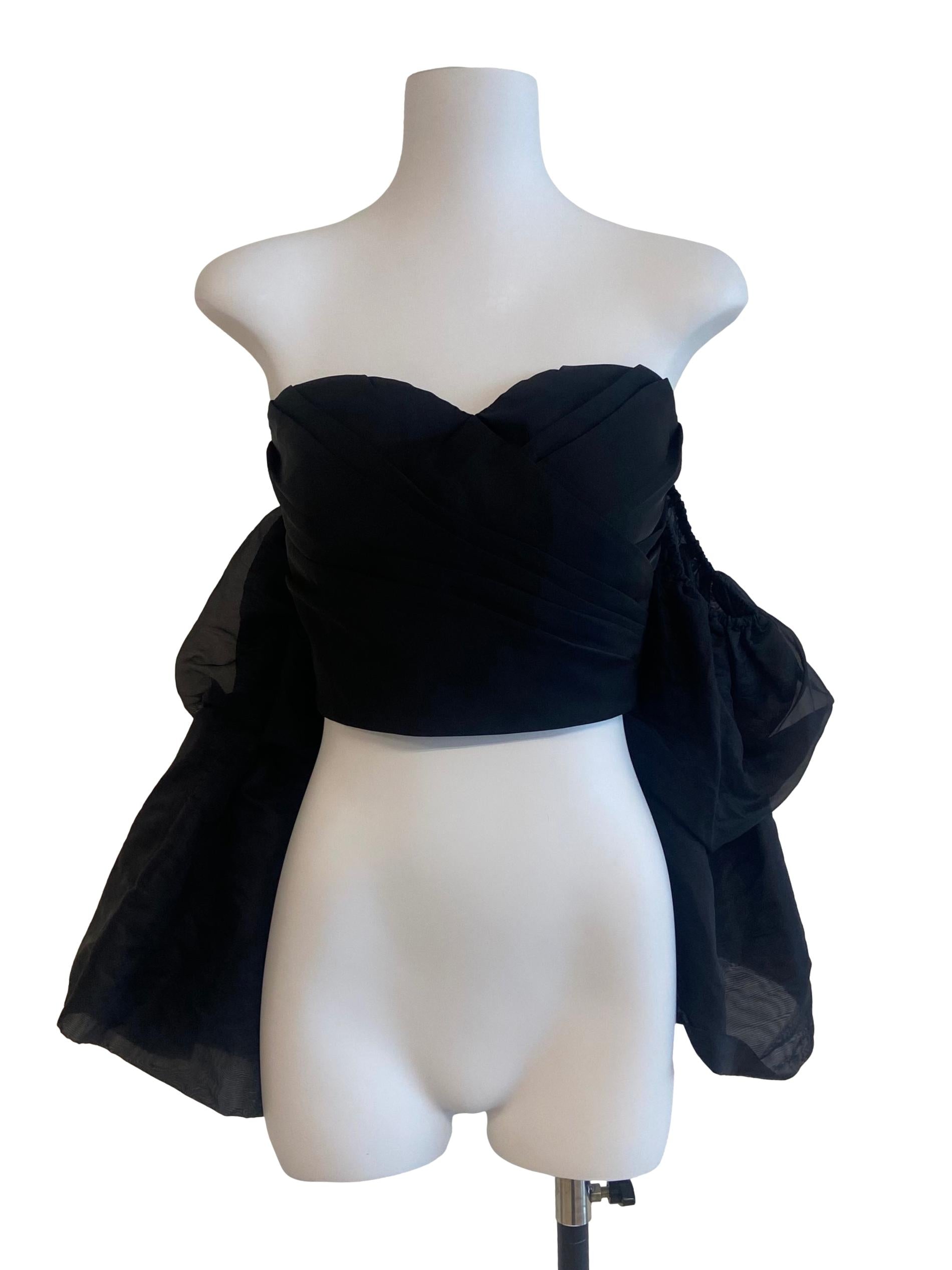 Black Off Shoulder Crop Top