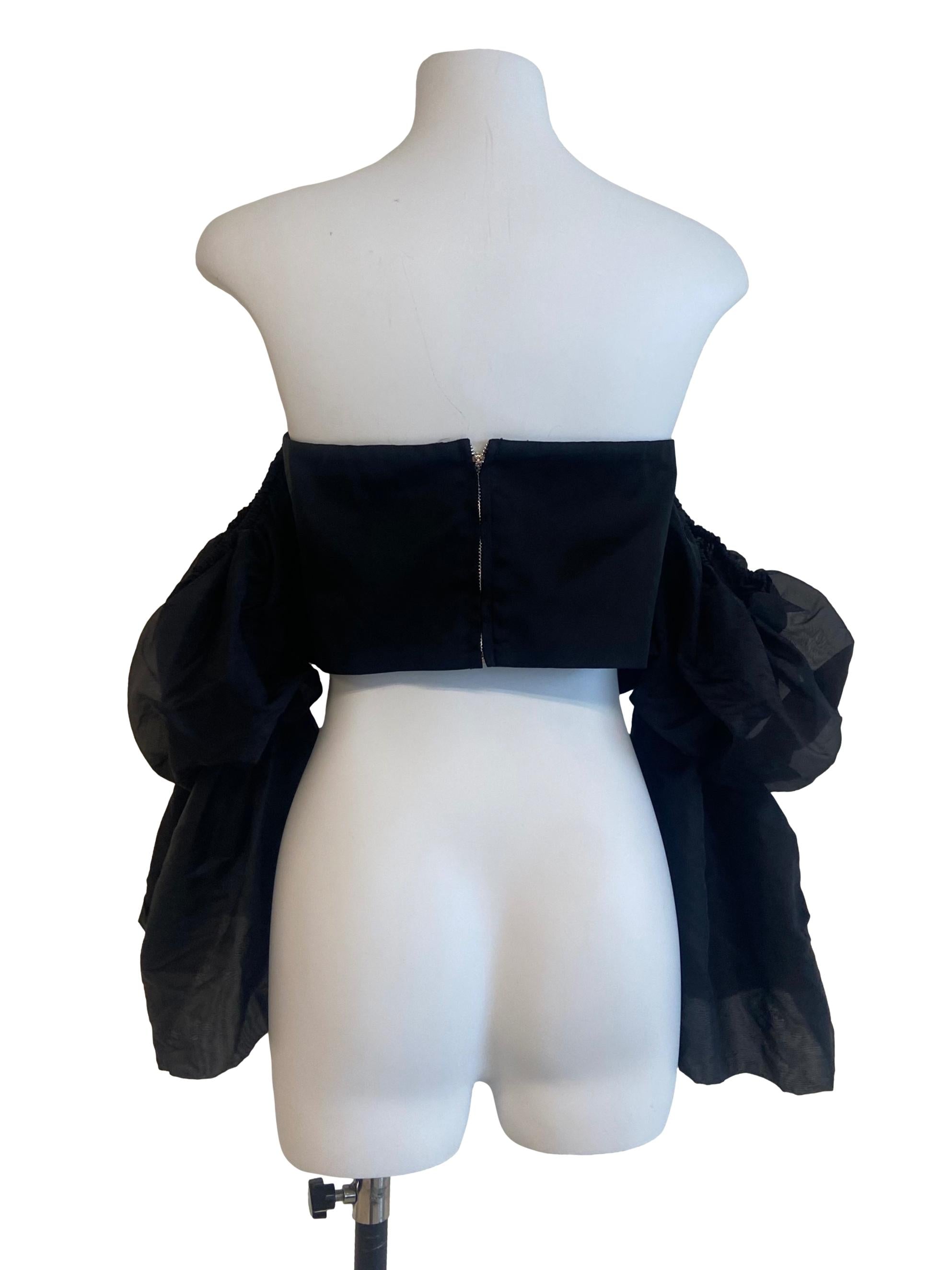 Black Off Shoulder Crop Top