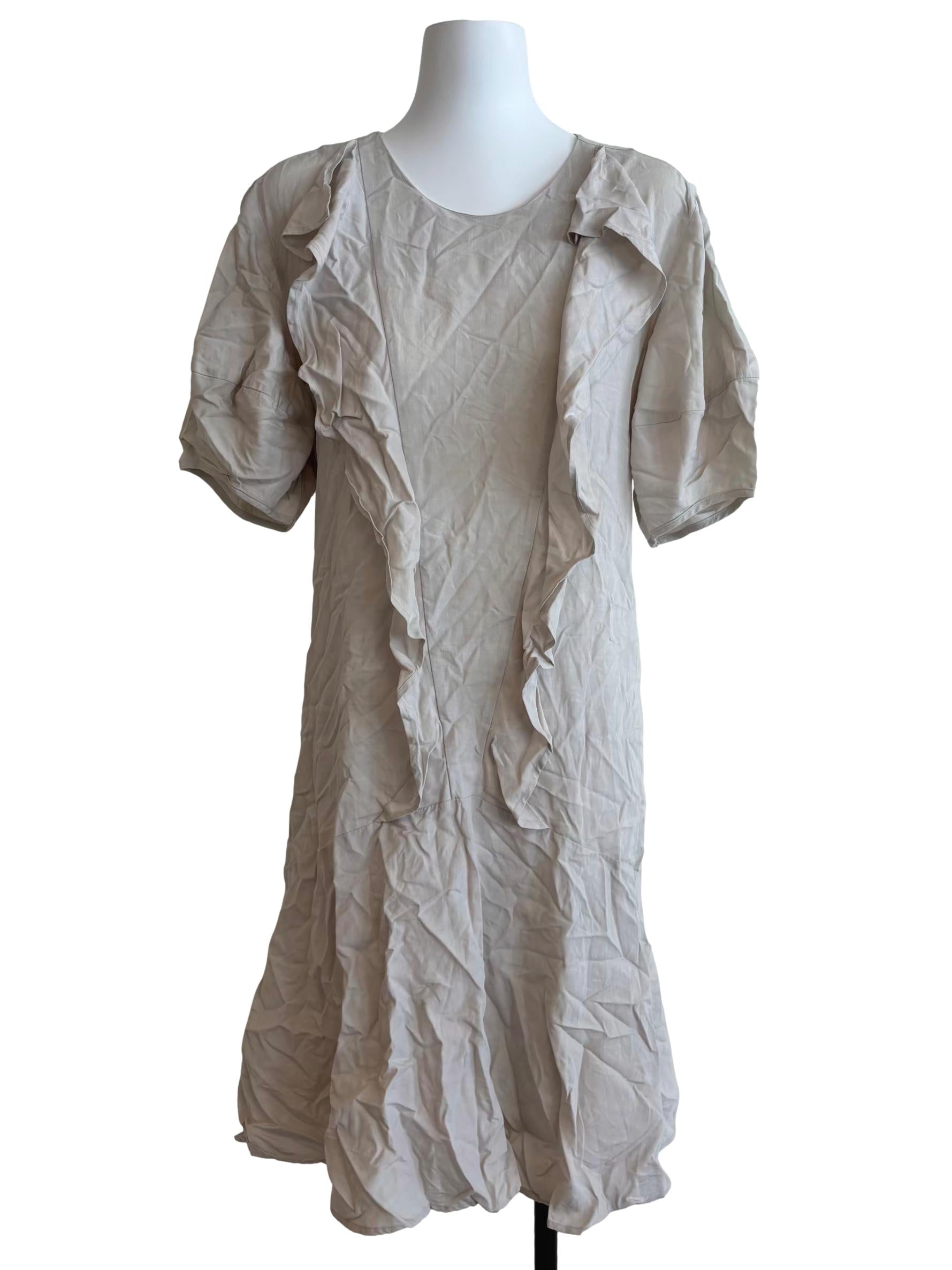 Rice White Ruffle Shift Dress CSN