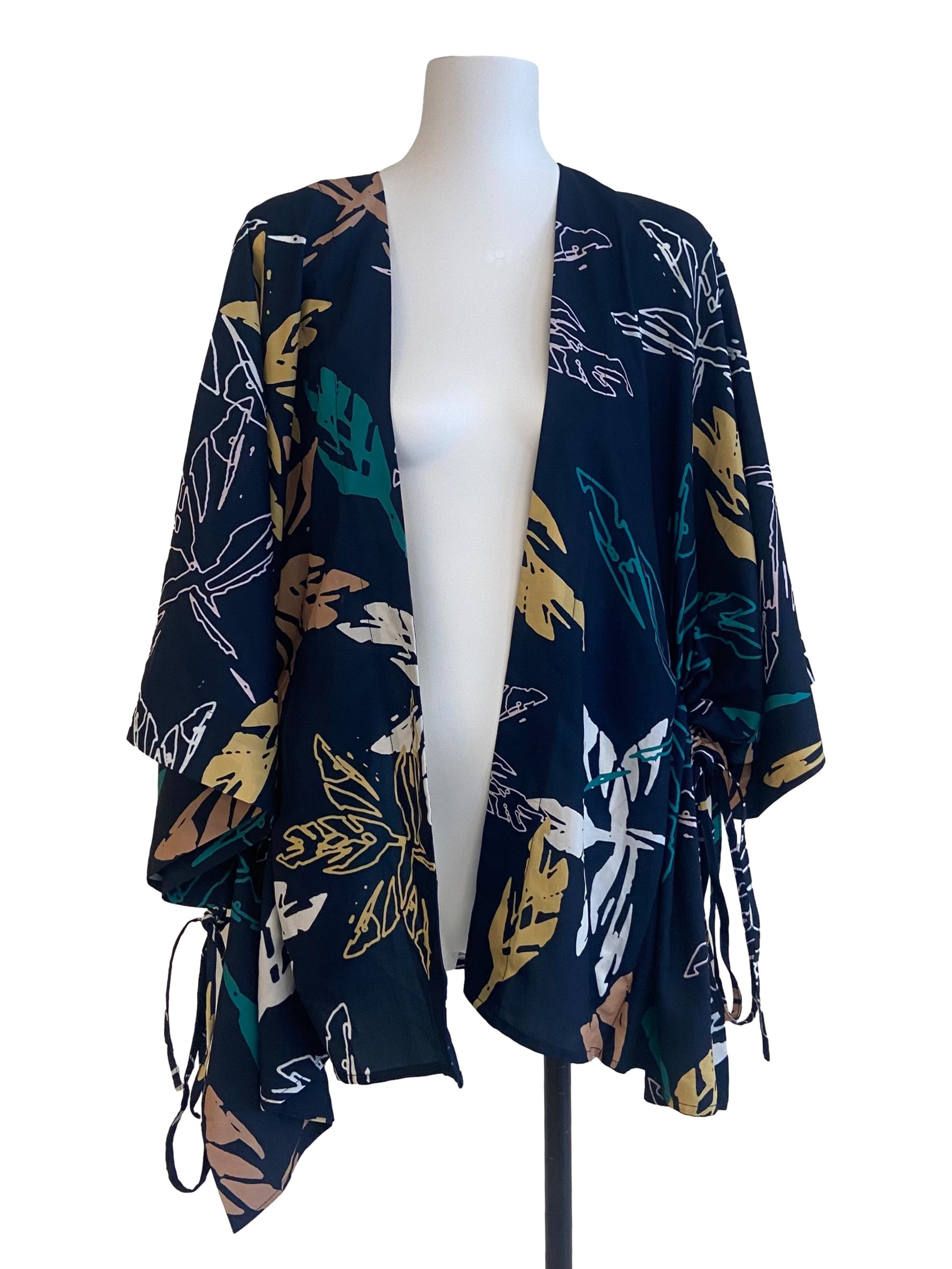 Blue & Yellow Batwing Cardigan