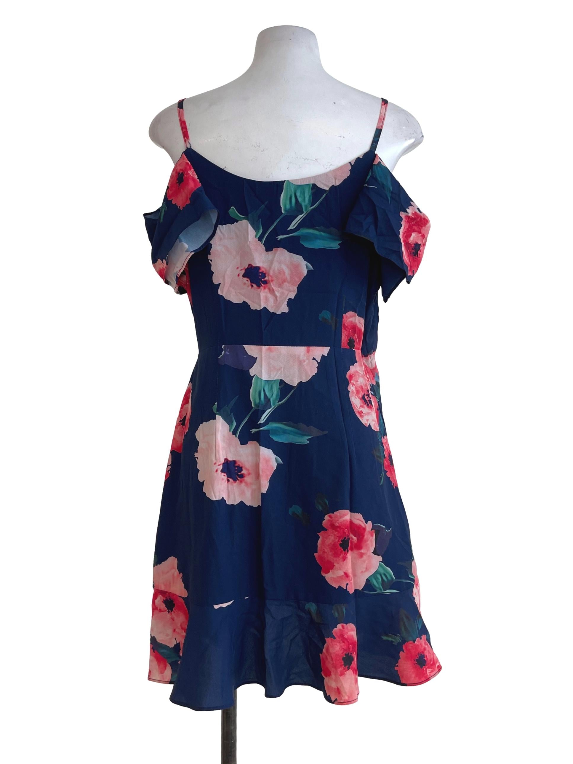 Blue Floral Wrap Dress TTR