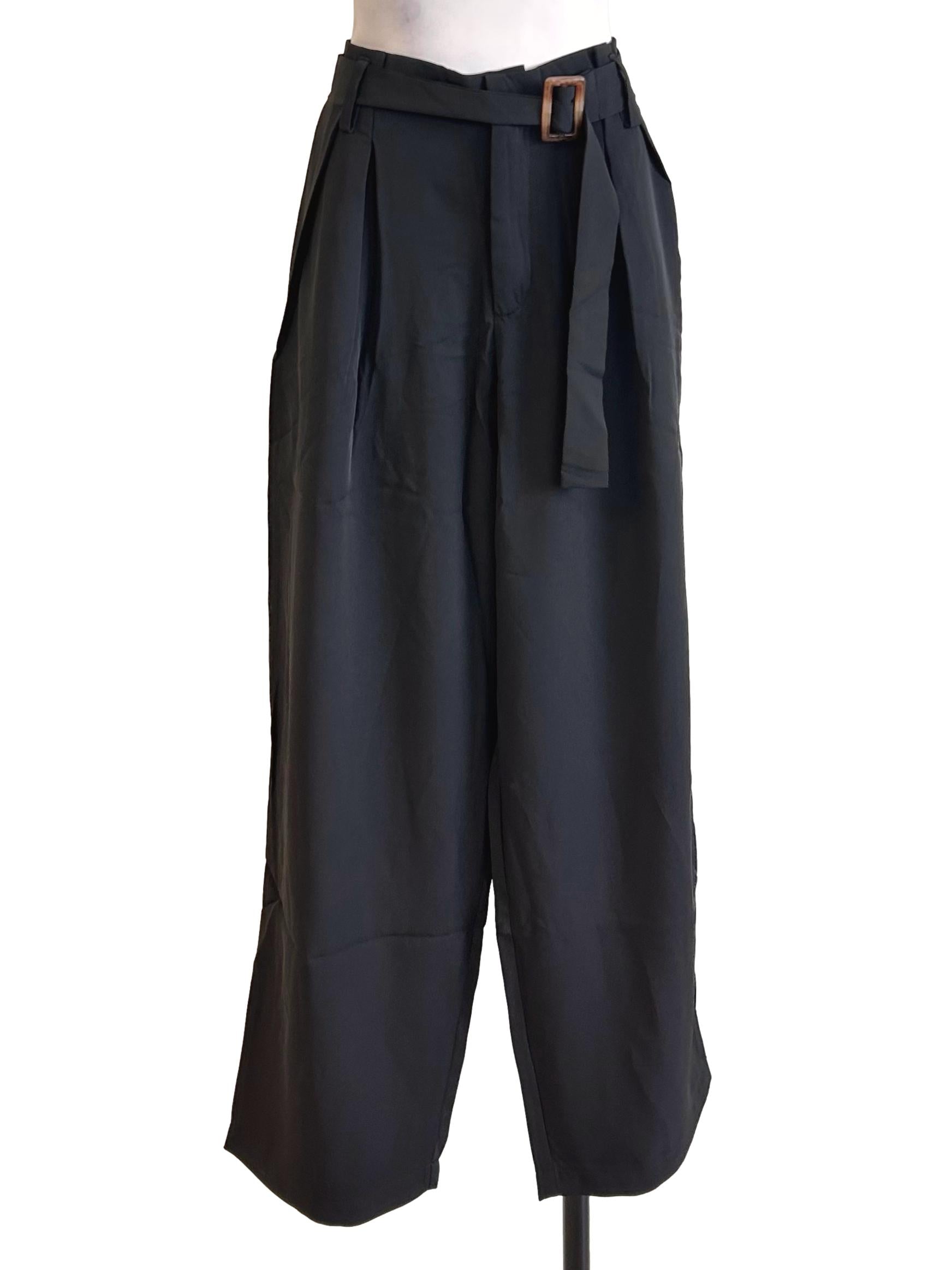 Black High Waist Wide Leg Pants