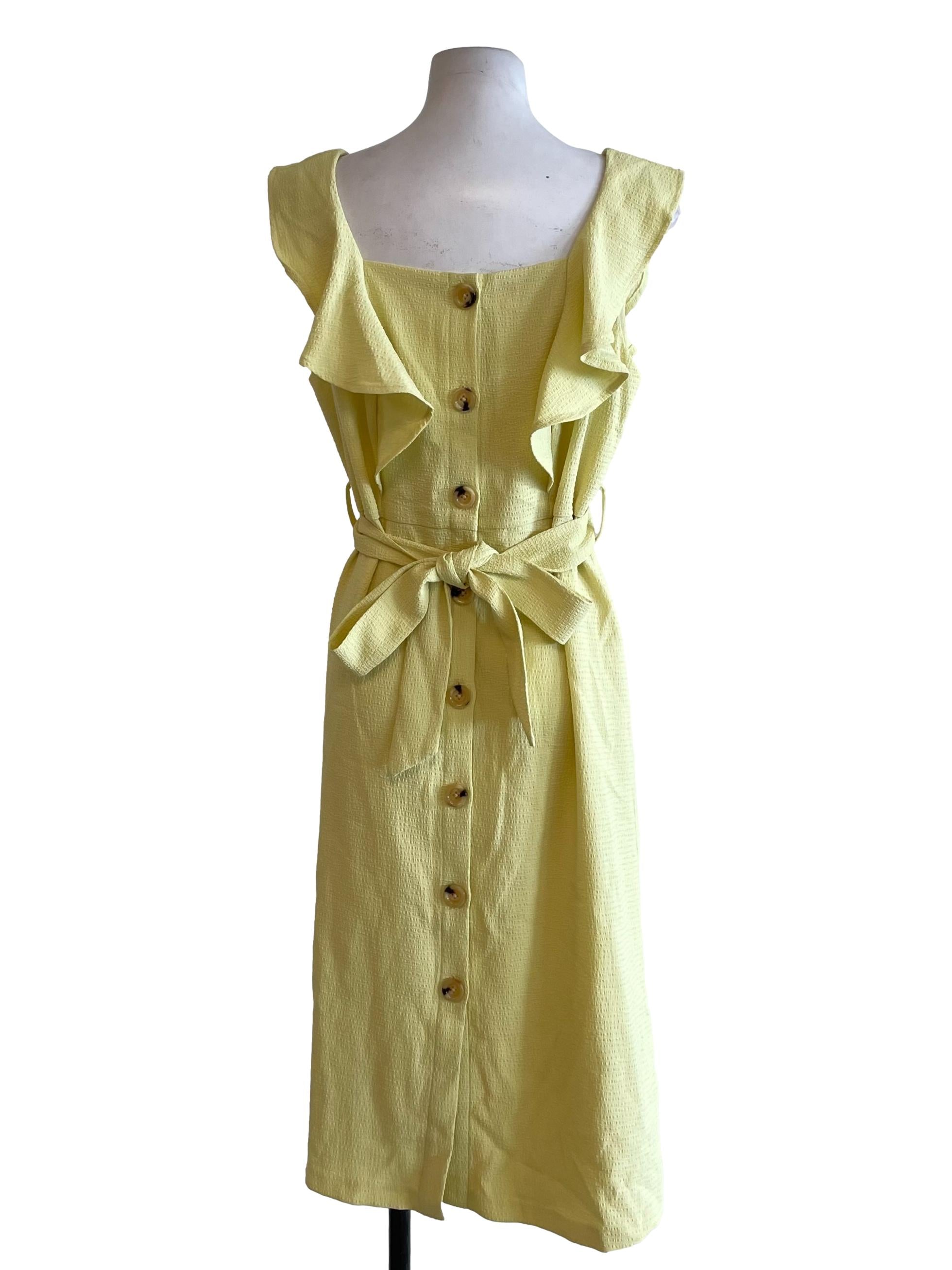 Pastel Yellow Button Down Dress