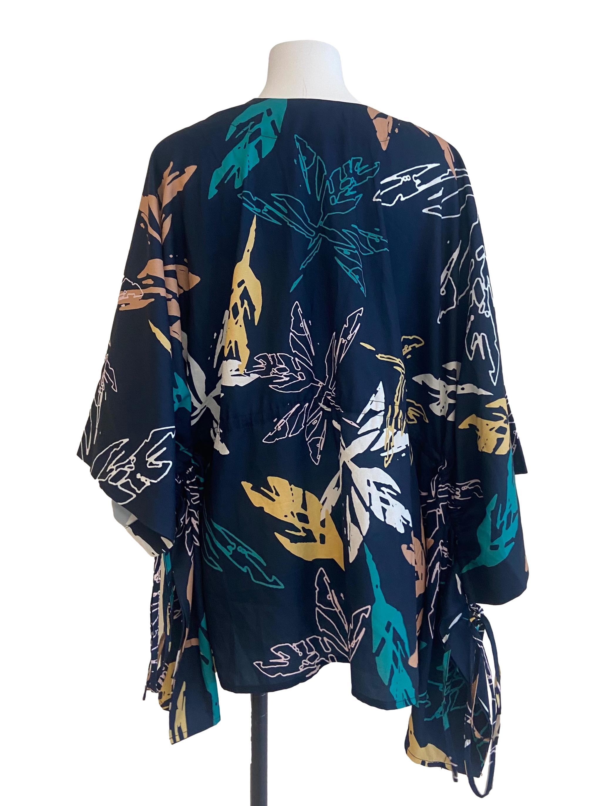 Blue & Yellow Batwing Cardigan