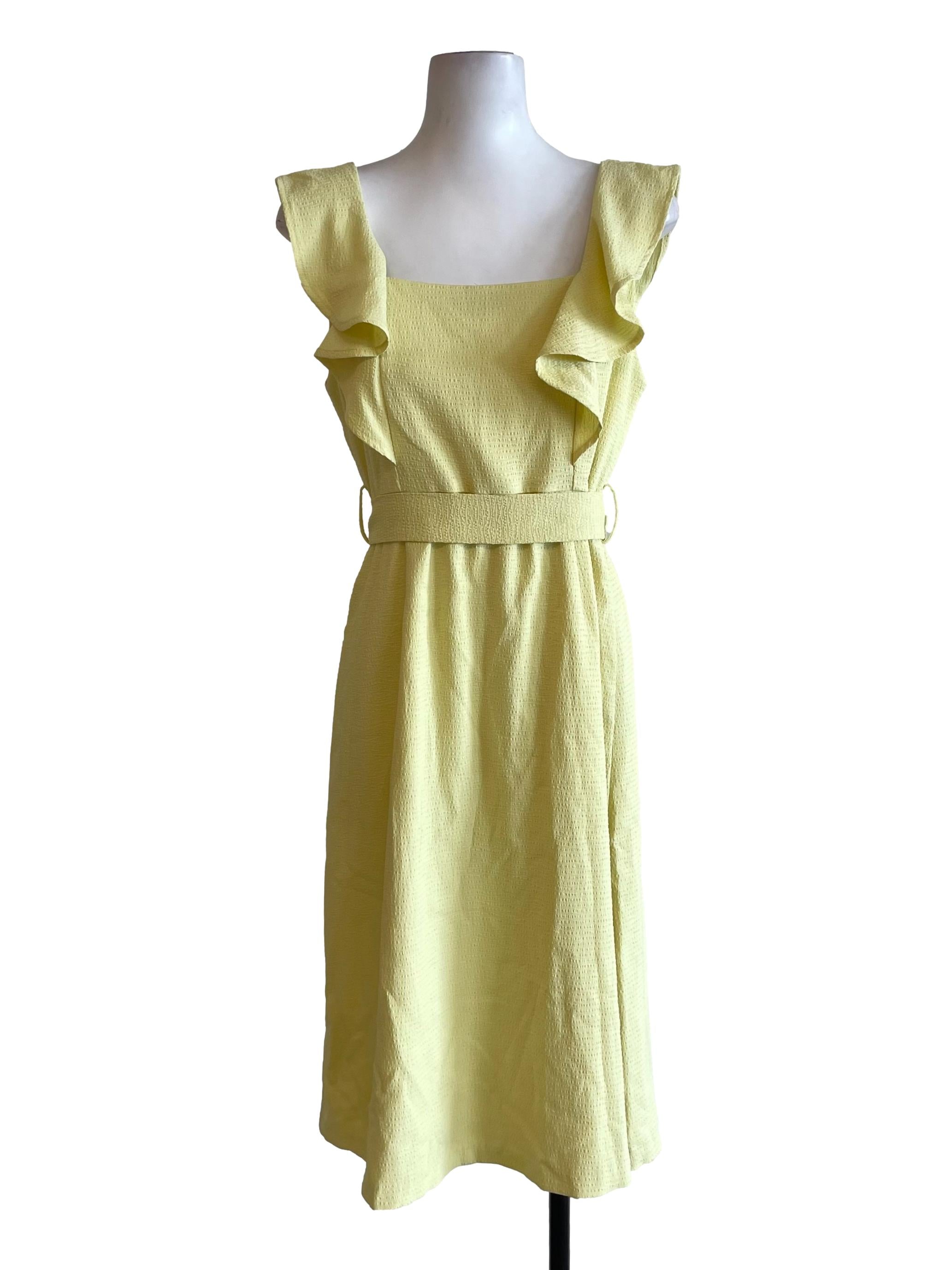 Pastel Yellow Button Down Dress