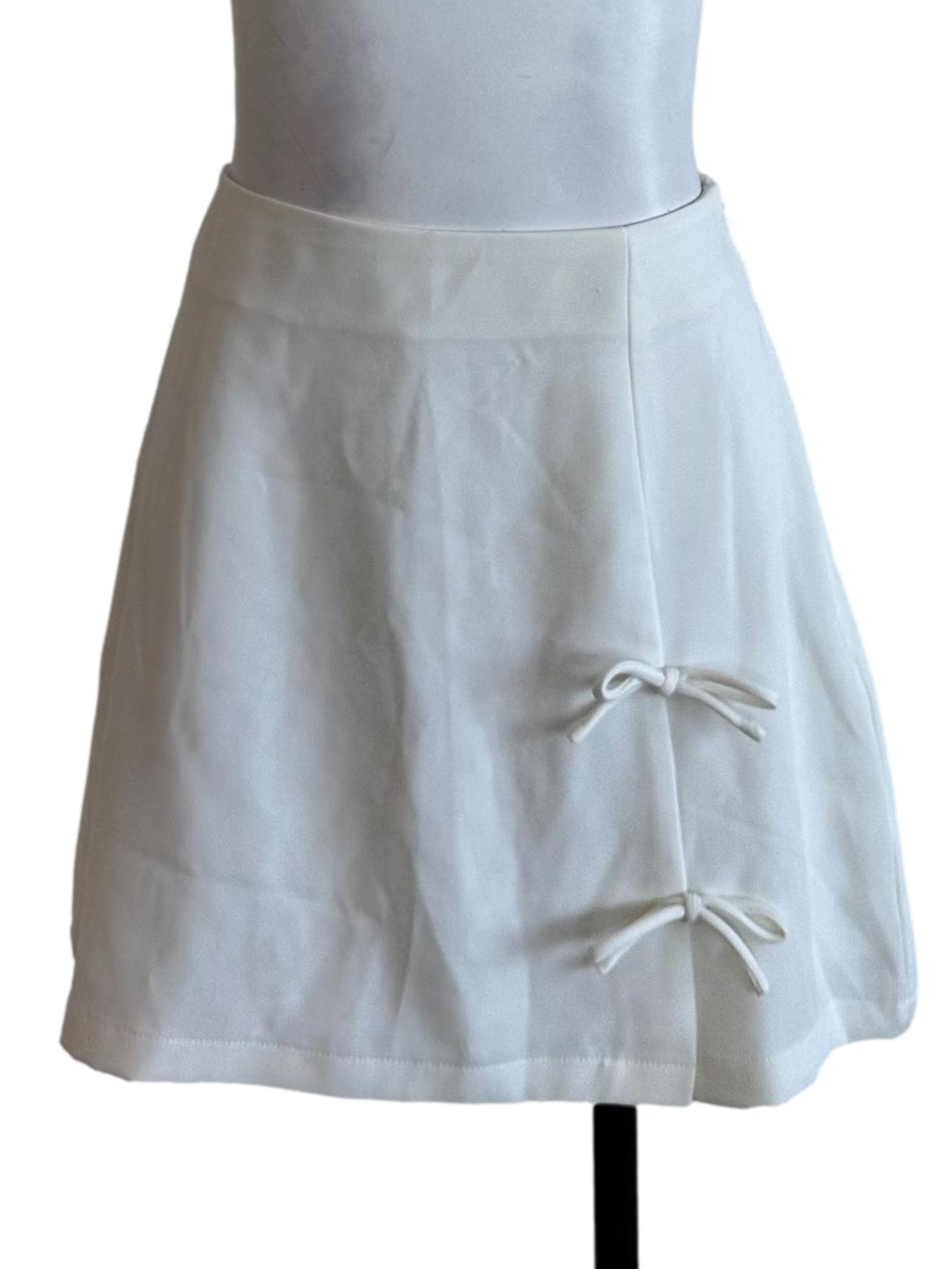 Ivory White Ribbon Skorts