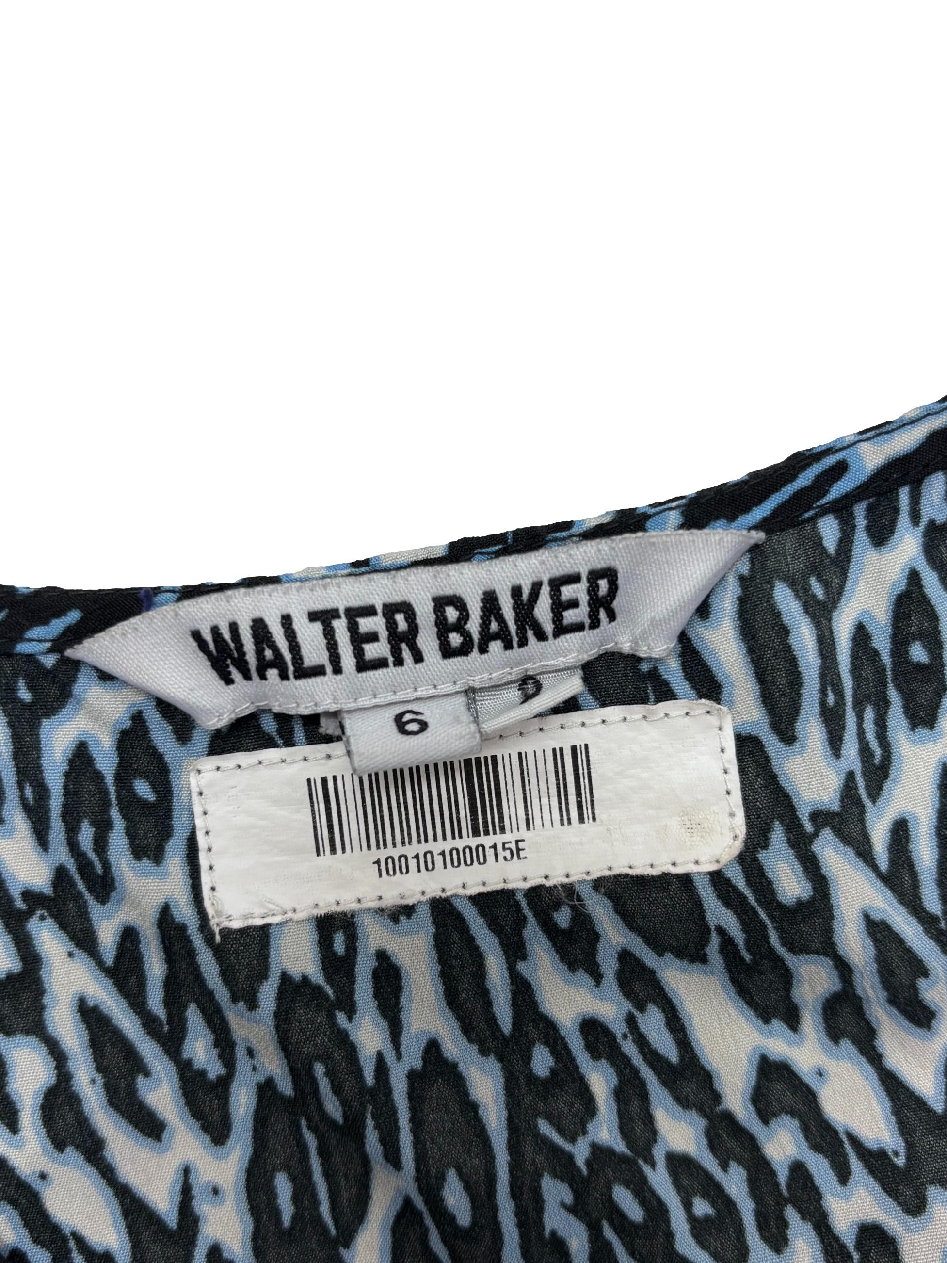 Black And Blue Leopard Print Dress