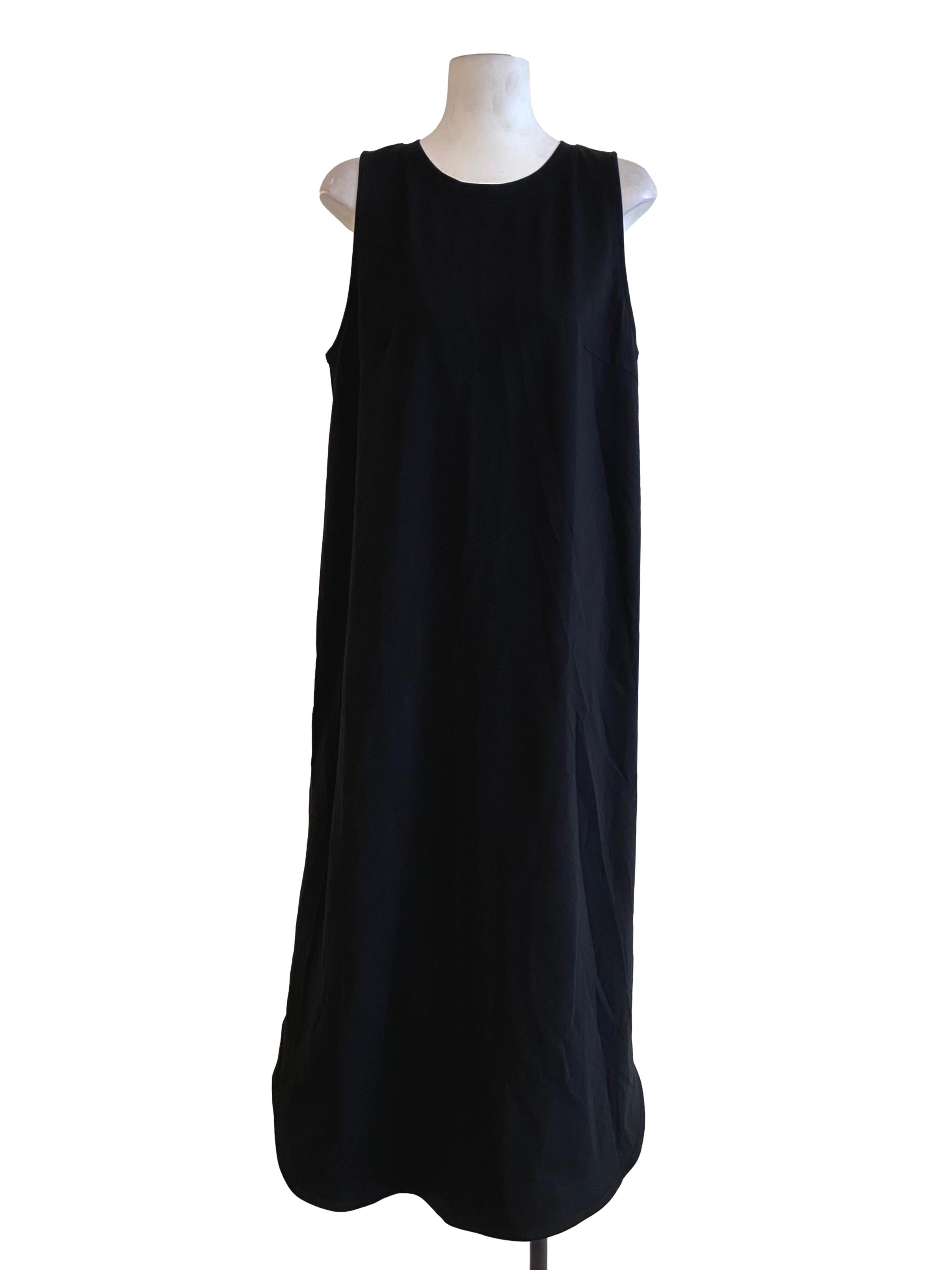 Midnight Black Sleeveless Jewel Shift Dress
