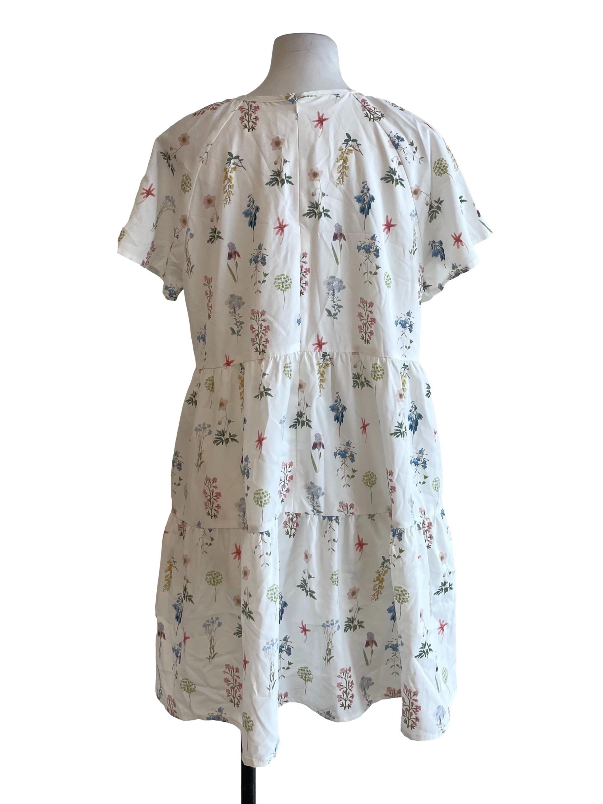 Daisy White Floral Tent Dress