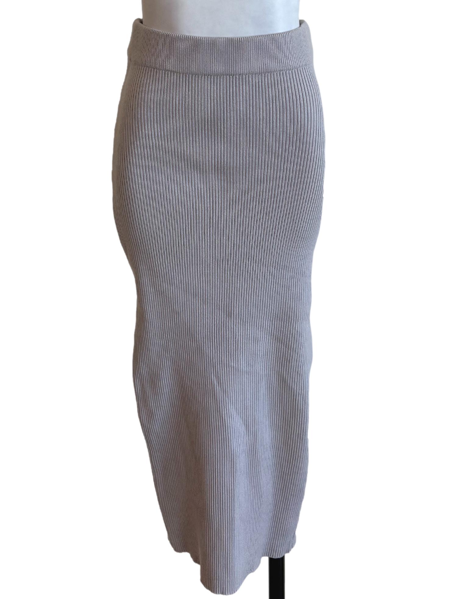 Light Heather Knitted Fit Maxi Skirt