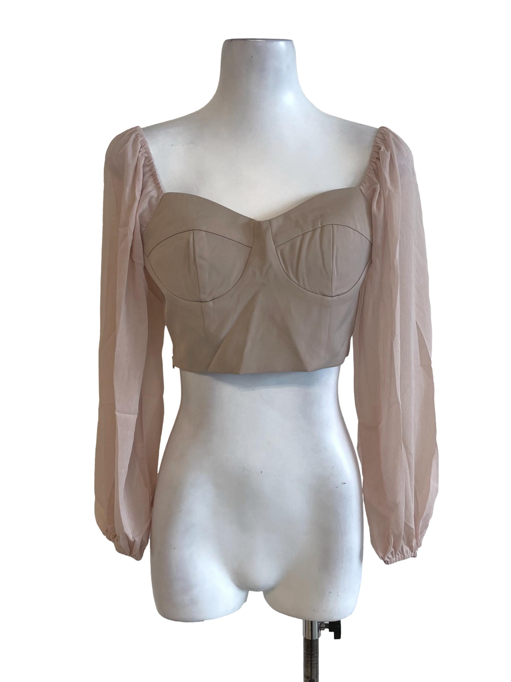 Pinkish Brown Heart Neck Top