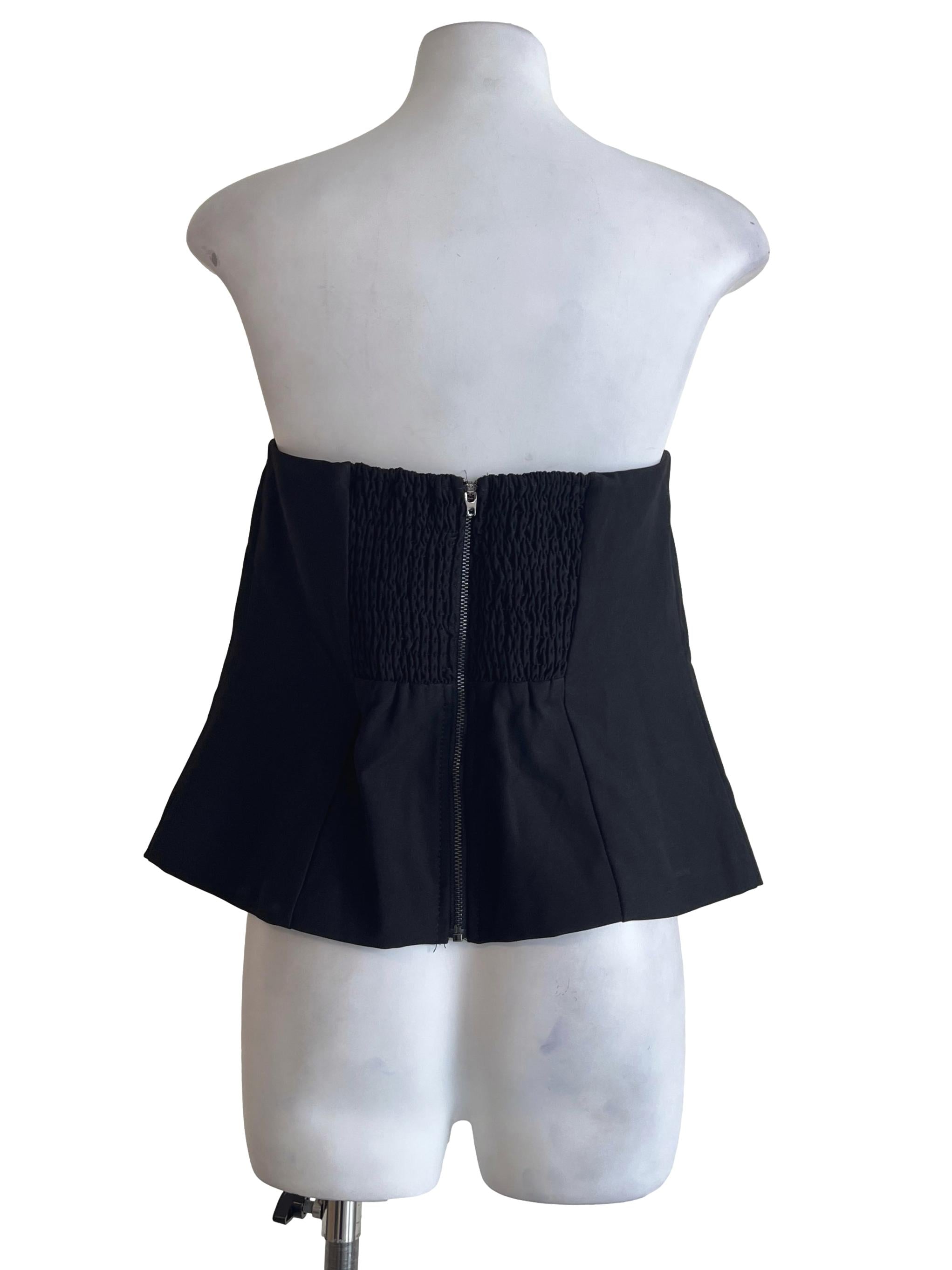 Ink Black Ribbon Strapless Top