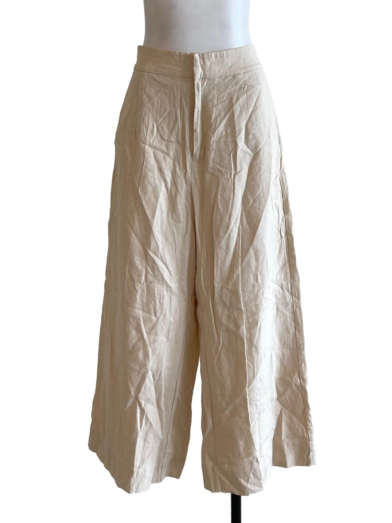 Linen High Waist Wide Pants