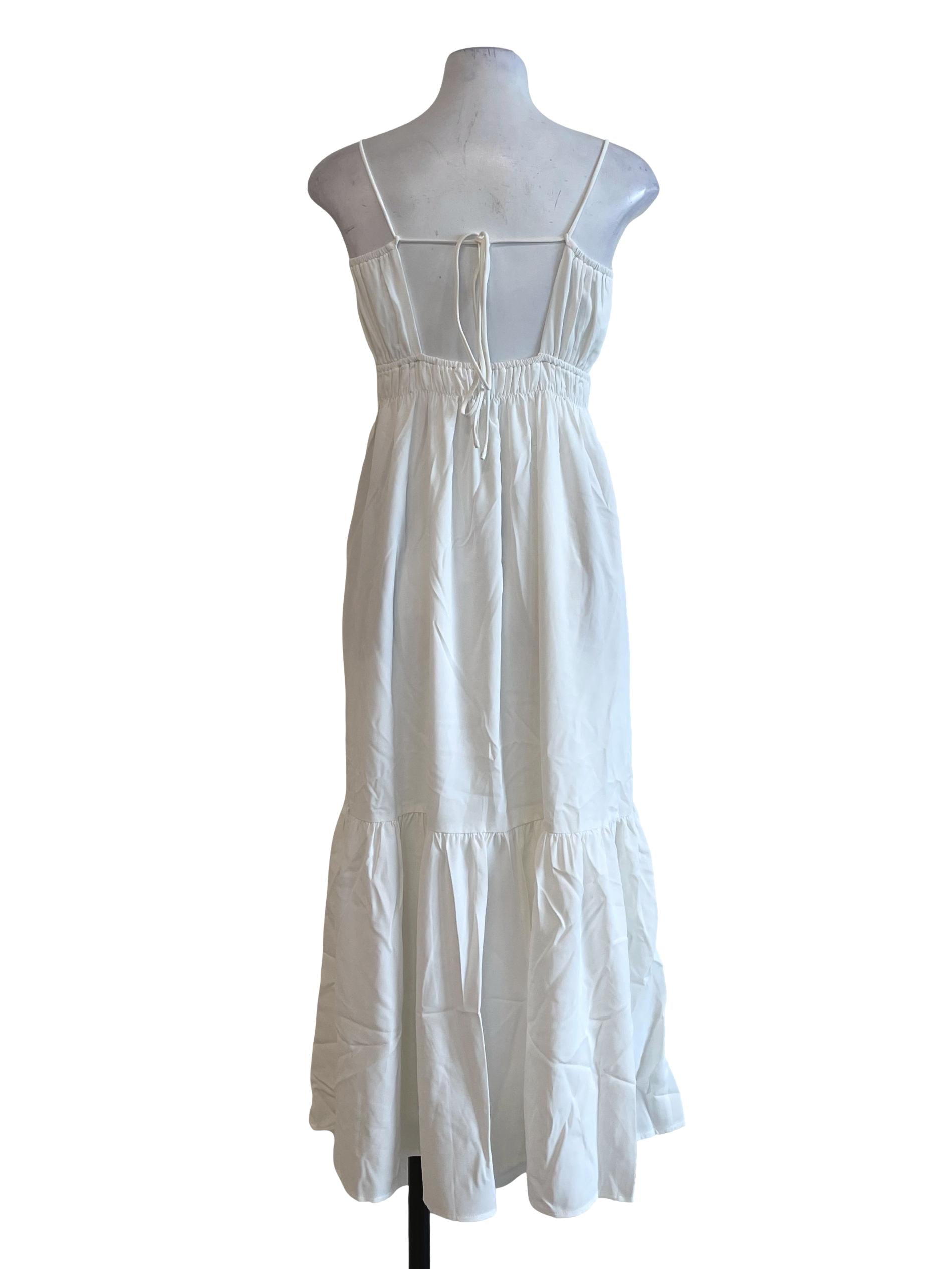 Plain White Tiered Dress