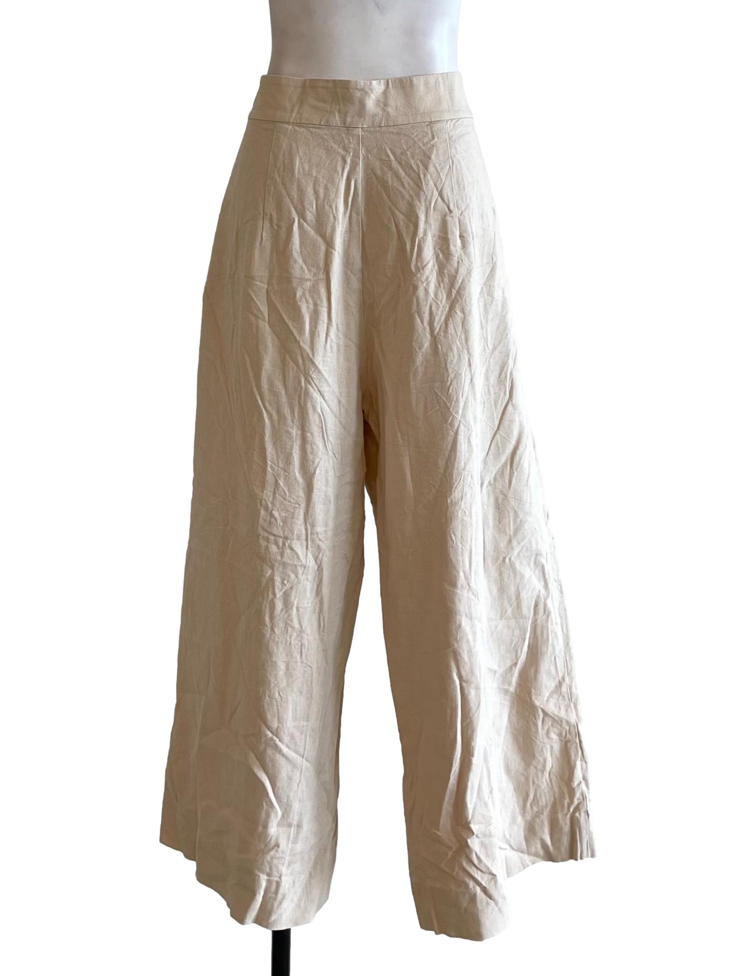 Linen High Waist Wide Pants
