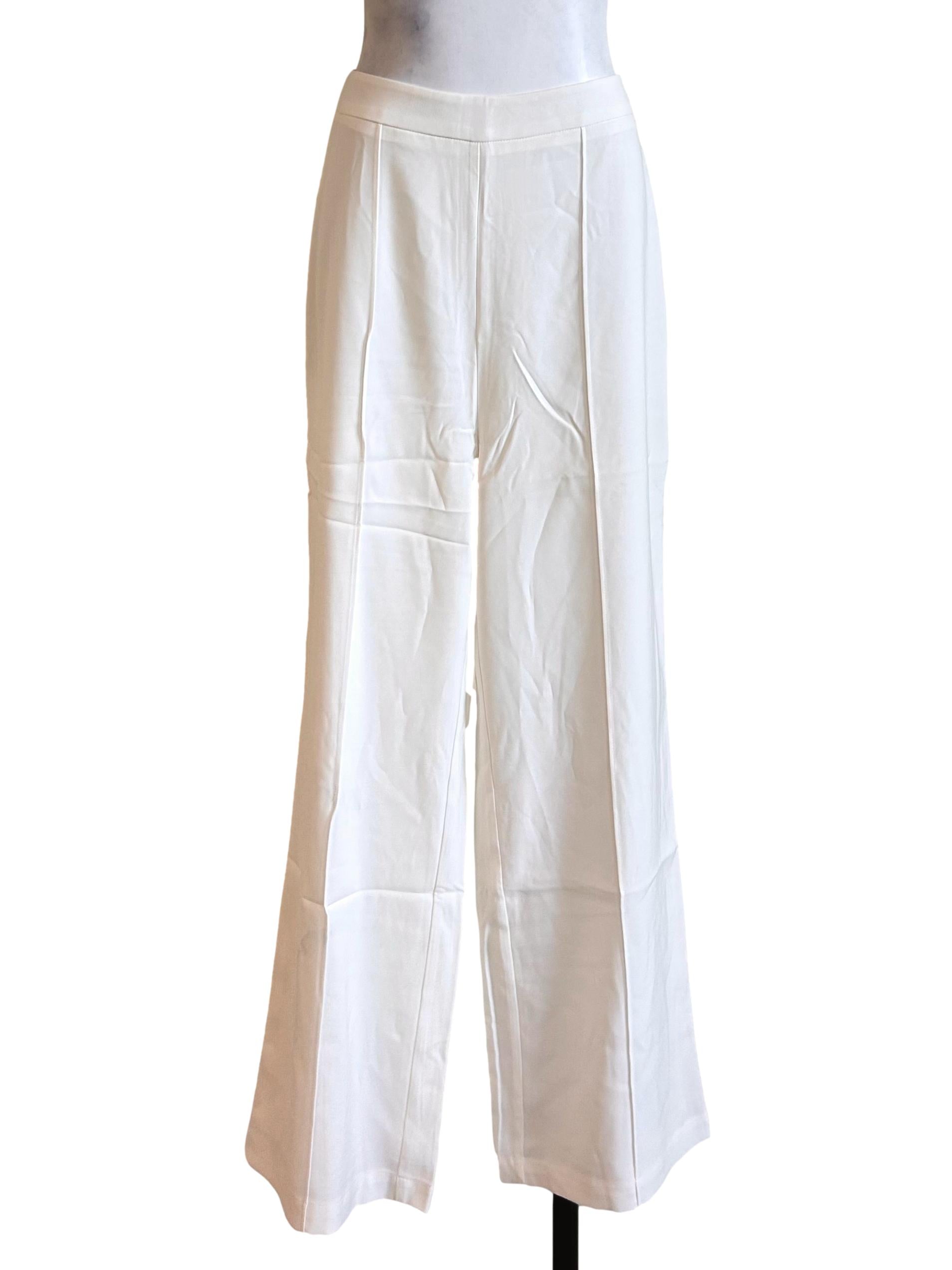 White High Waist Wide Leg Pants