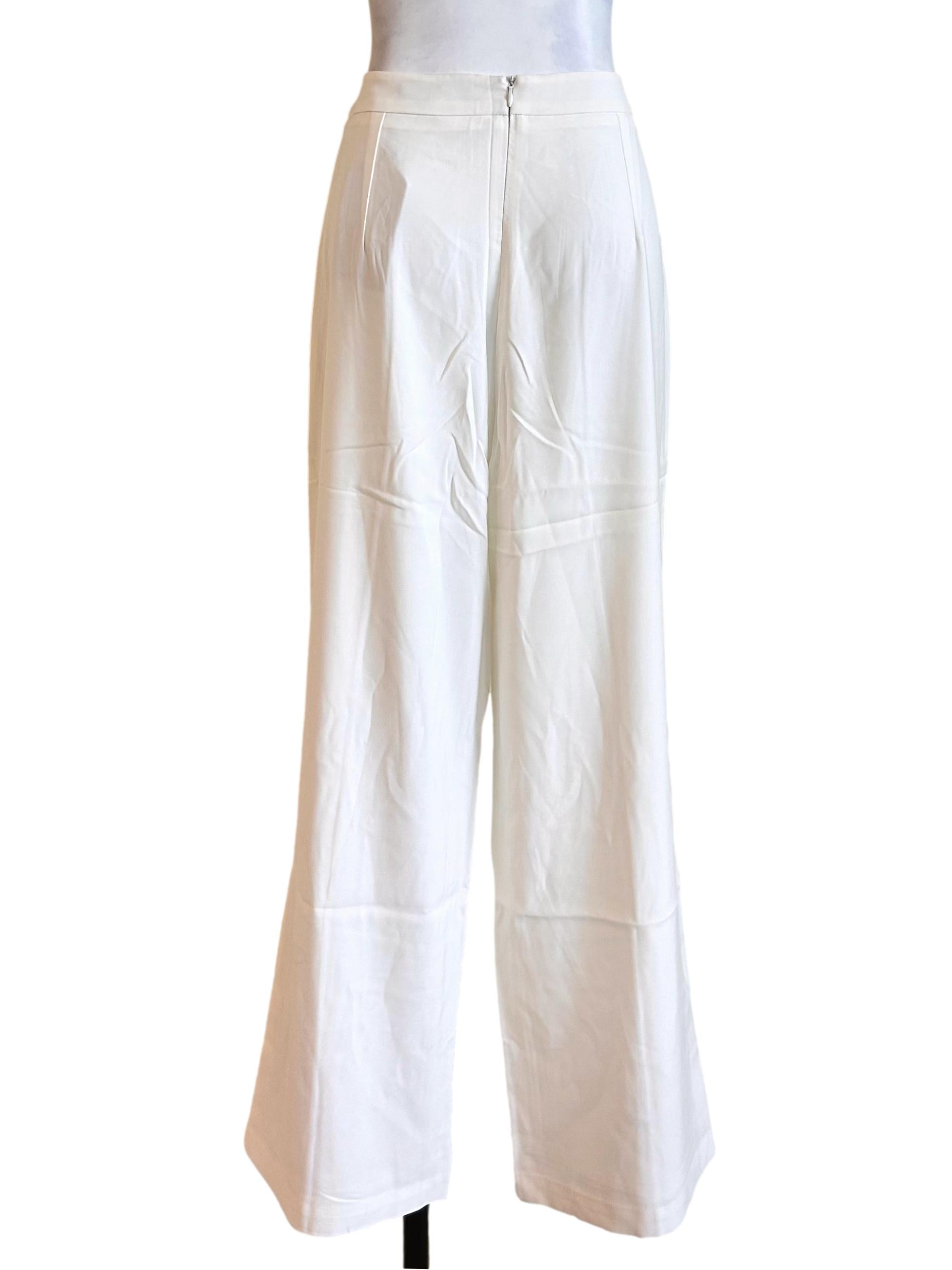 White High Waist Wide Leg Pants