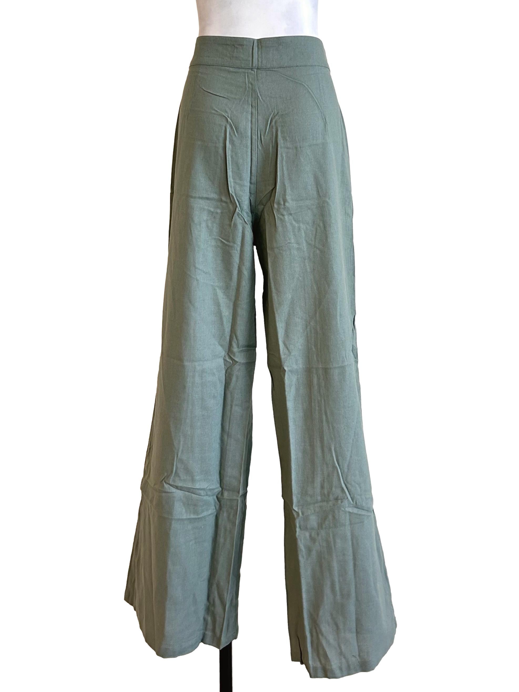 Sage Green High Waist Utility Pants YHF