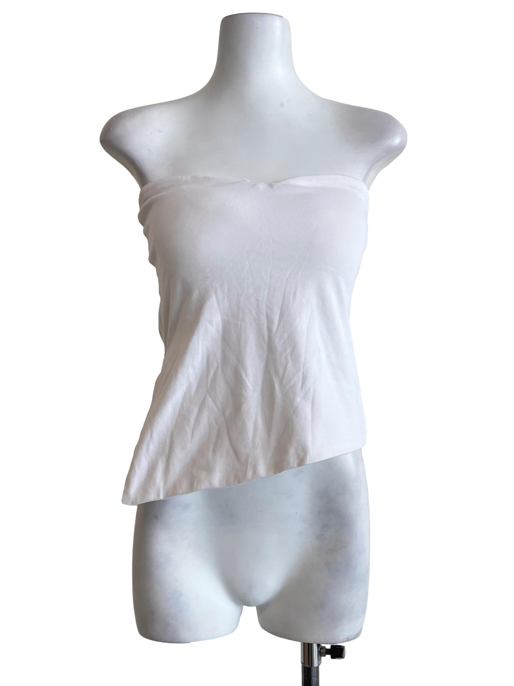 Off White Strapless Top