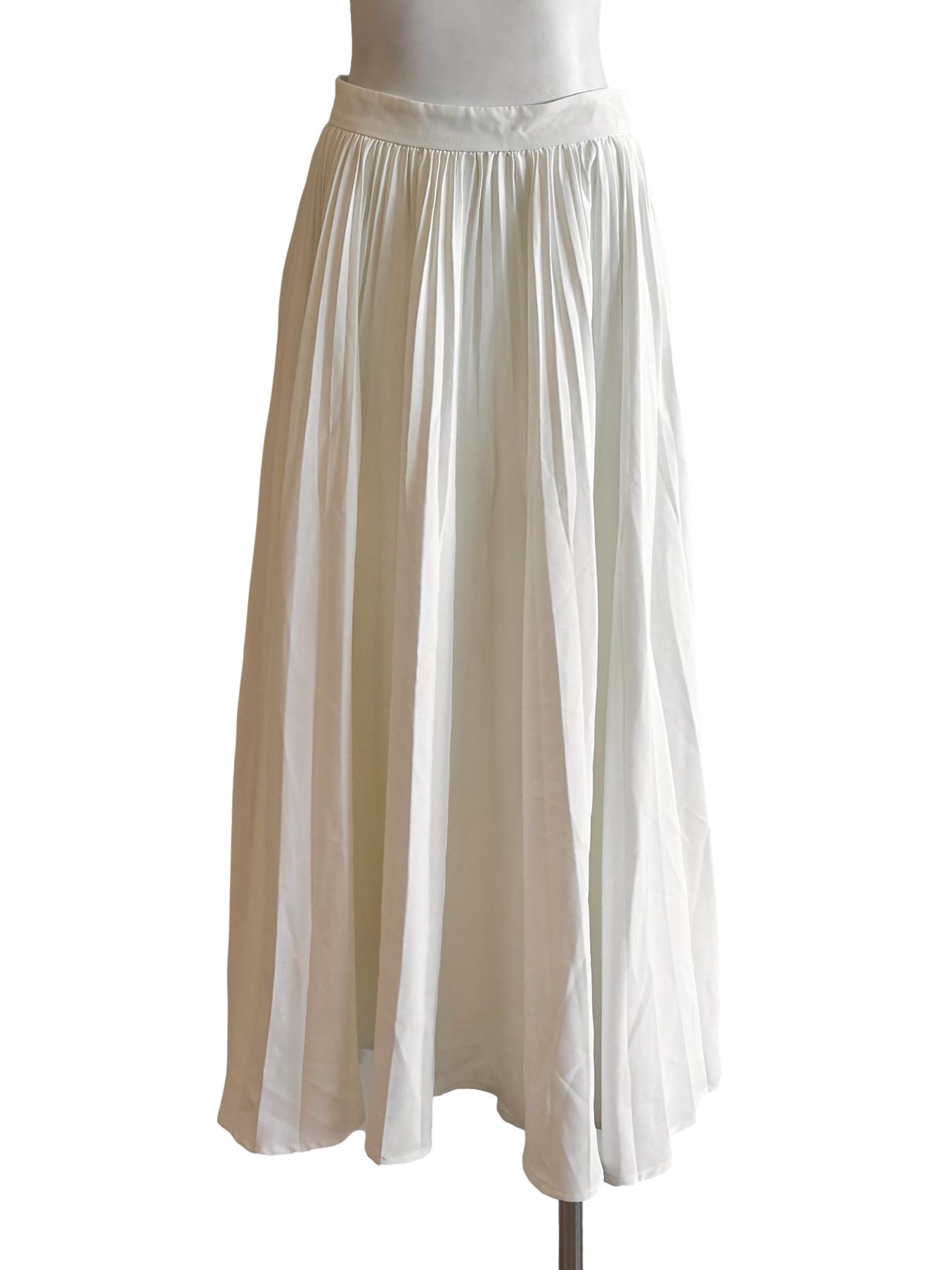 Ivory White Pleated Skirt