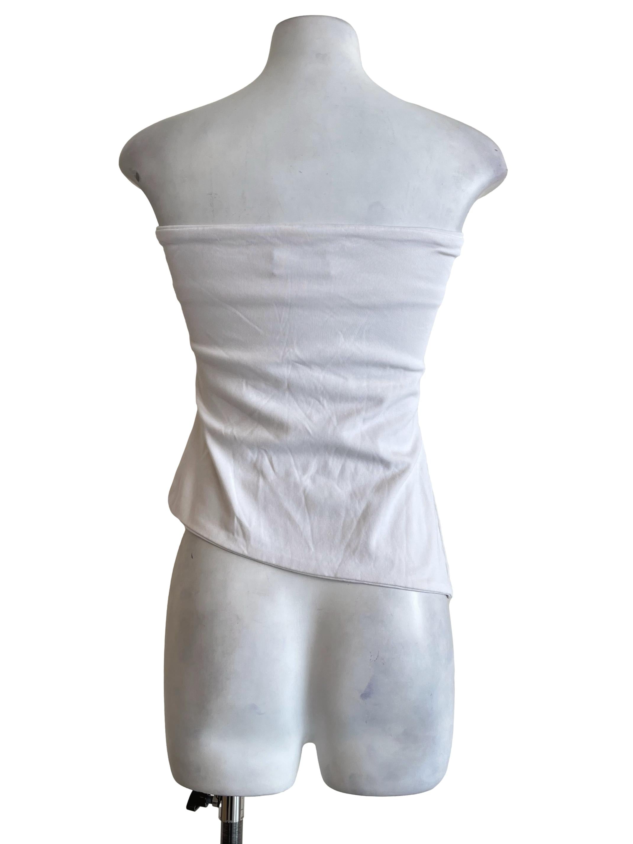 Off White Strapless Top