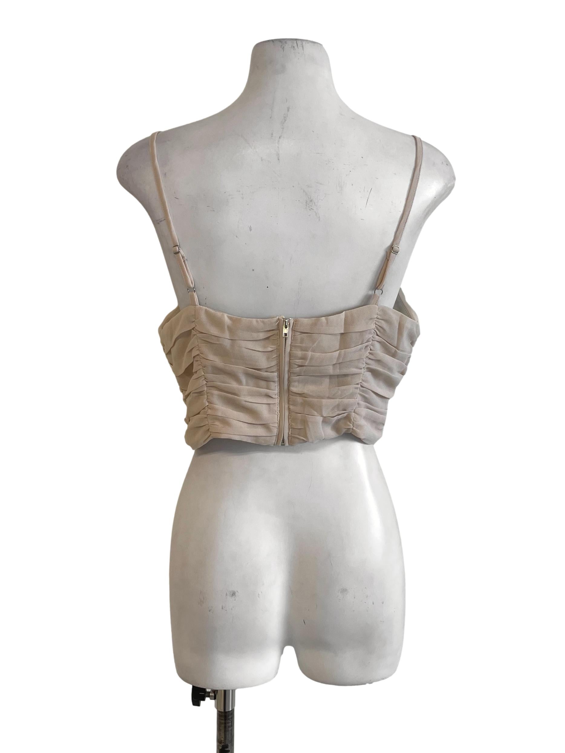 Light Brown Spaghetti Strap Crop Top YHF
