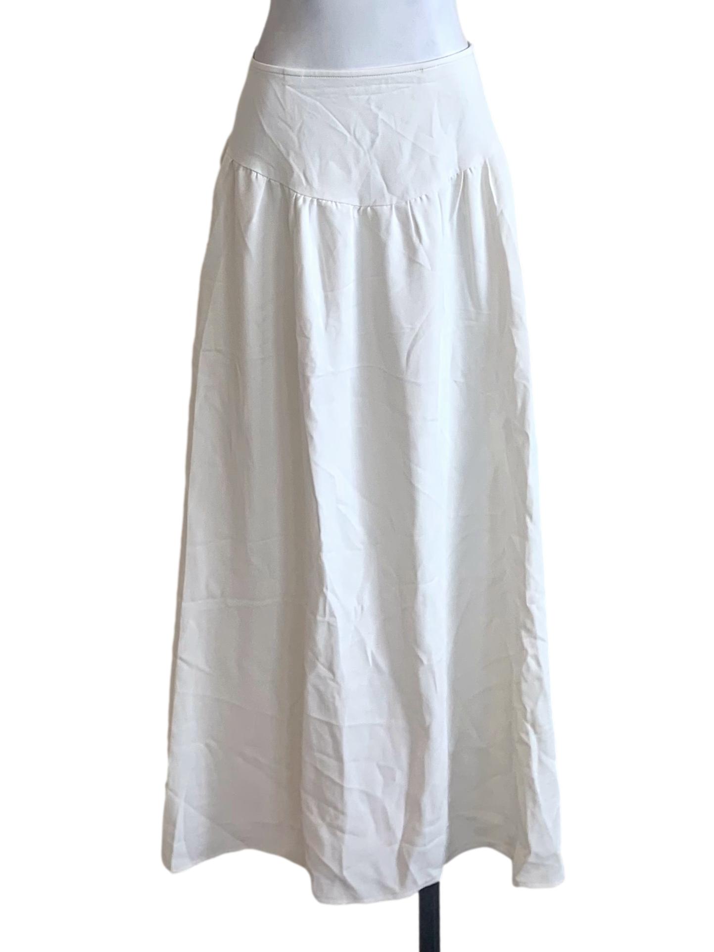 Chiffon White A-Line Skirt