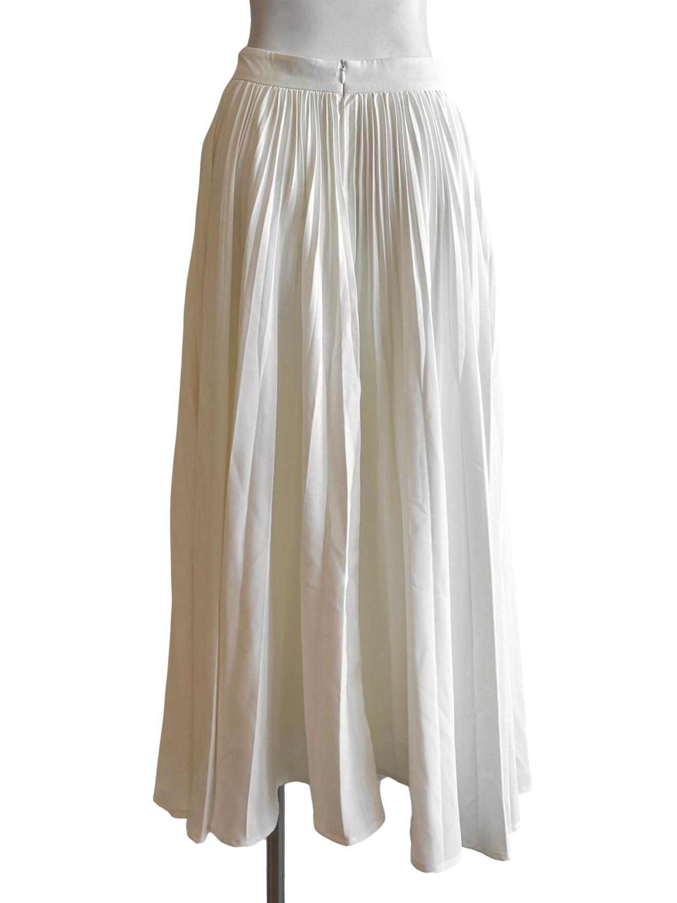 Ivory White Pleated Skirt