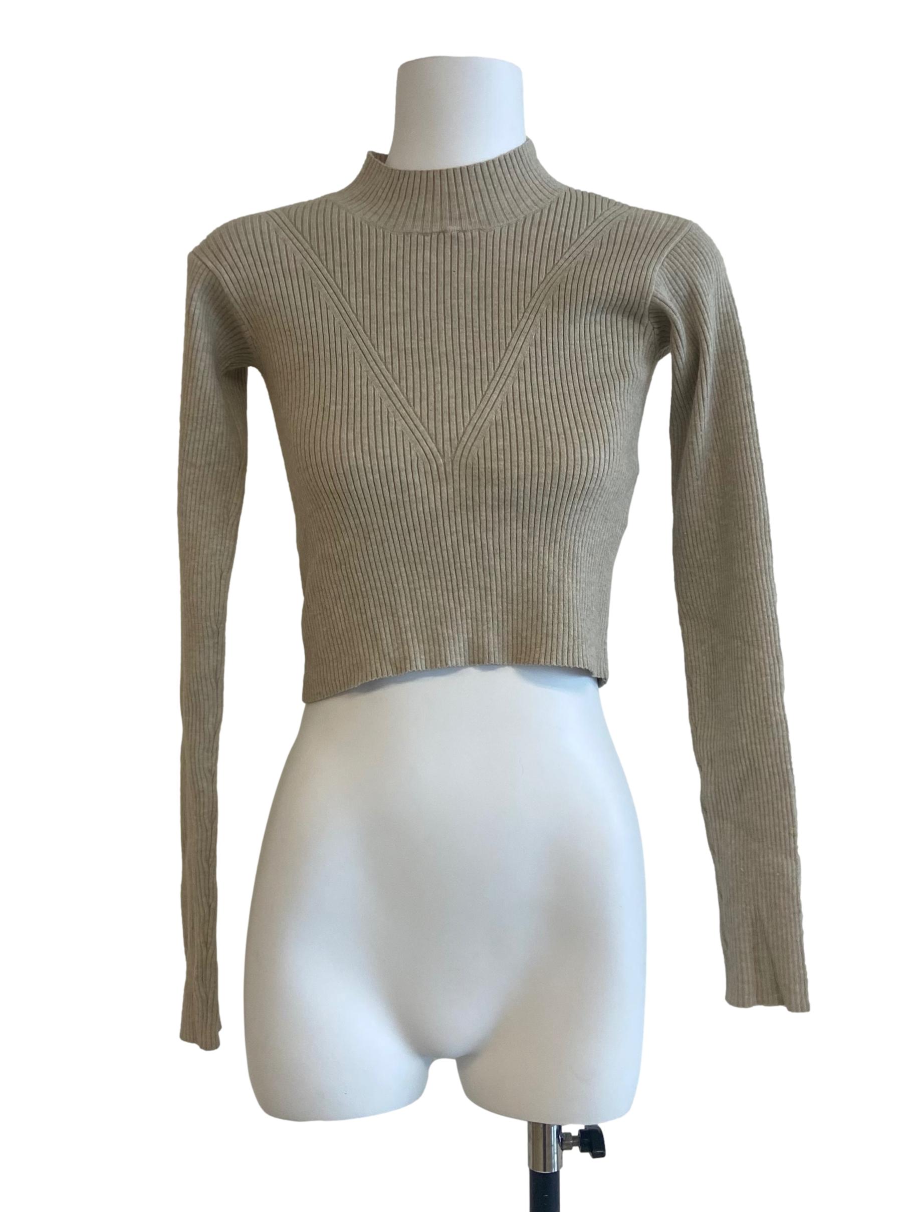 Linen Beige Pencil Stripe Top