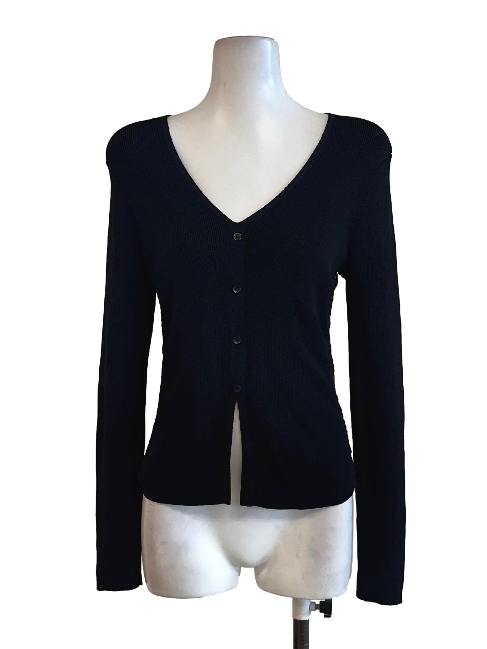 Black Long Sleeve Lace Textured Tops LB