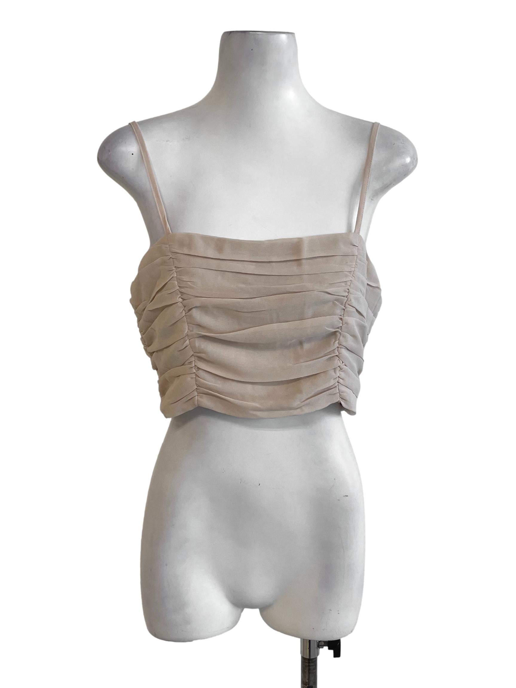 Light Brown Spaghetti Strap Crop Top YHF