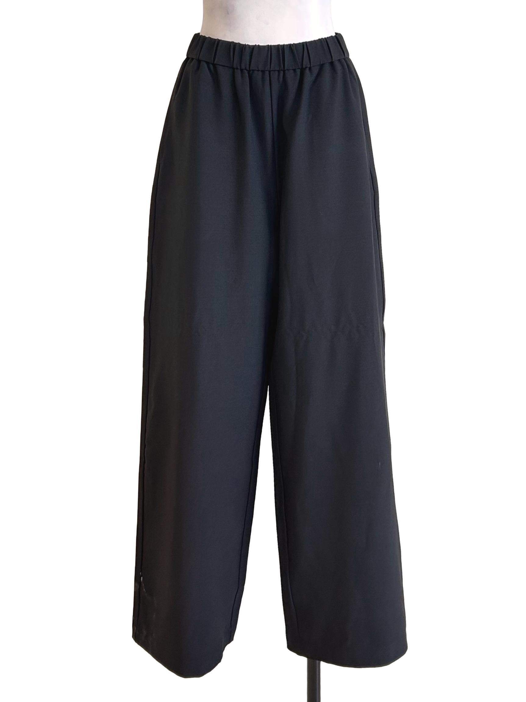 Black High Waist Elastic Band Pants