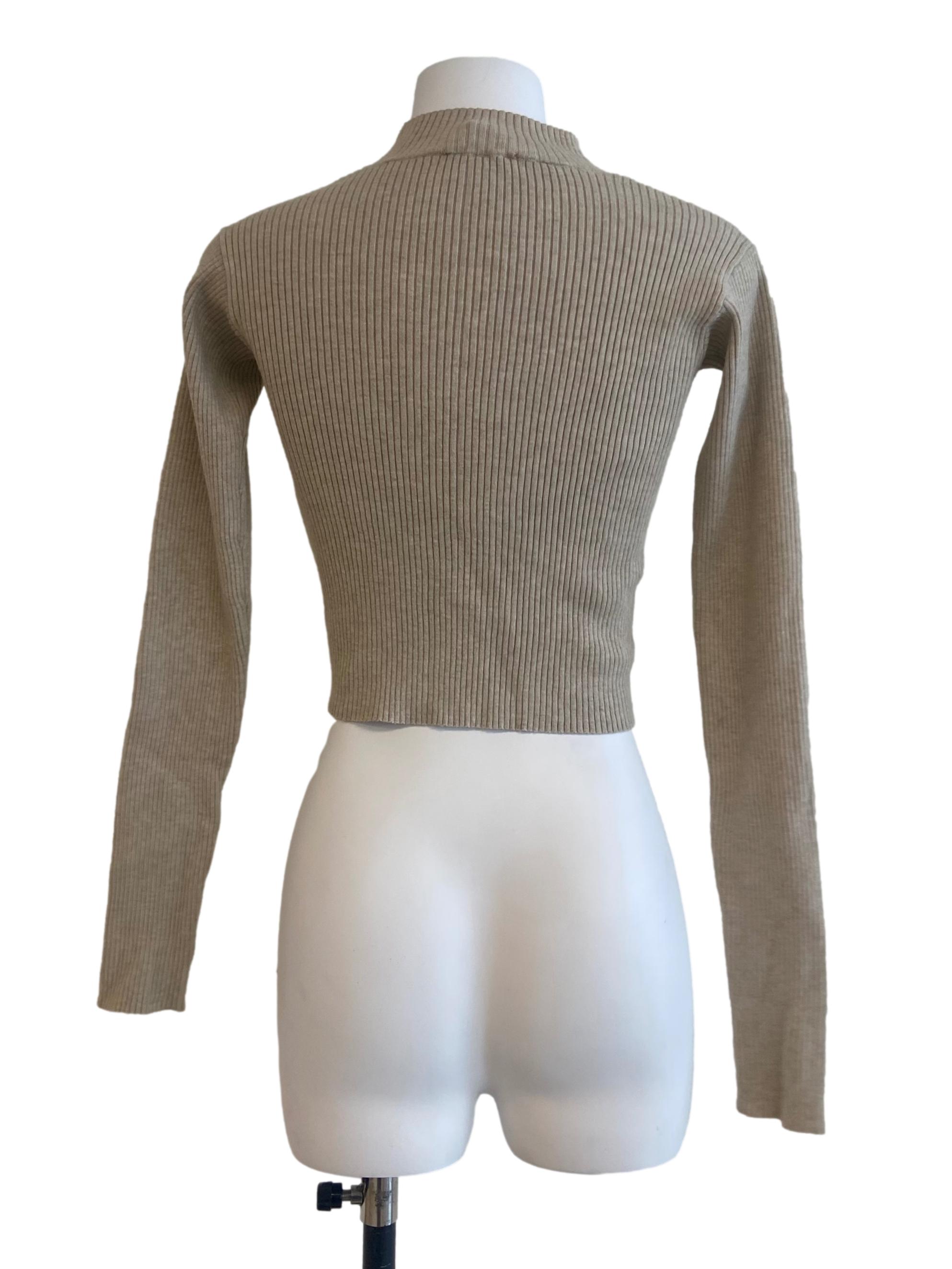 Linen Beige Pencil Stripe Top