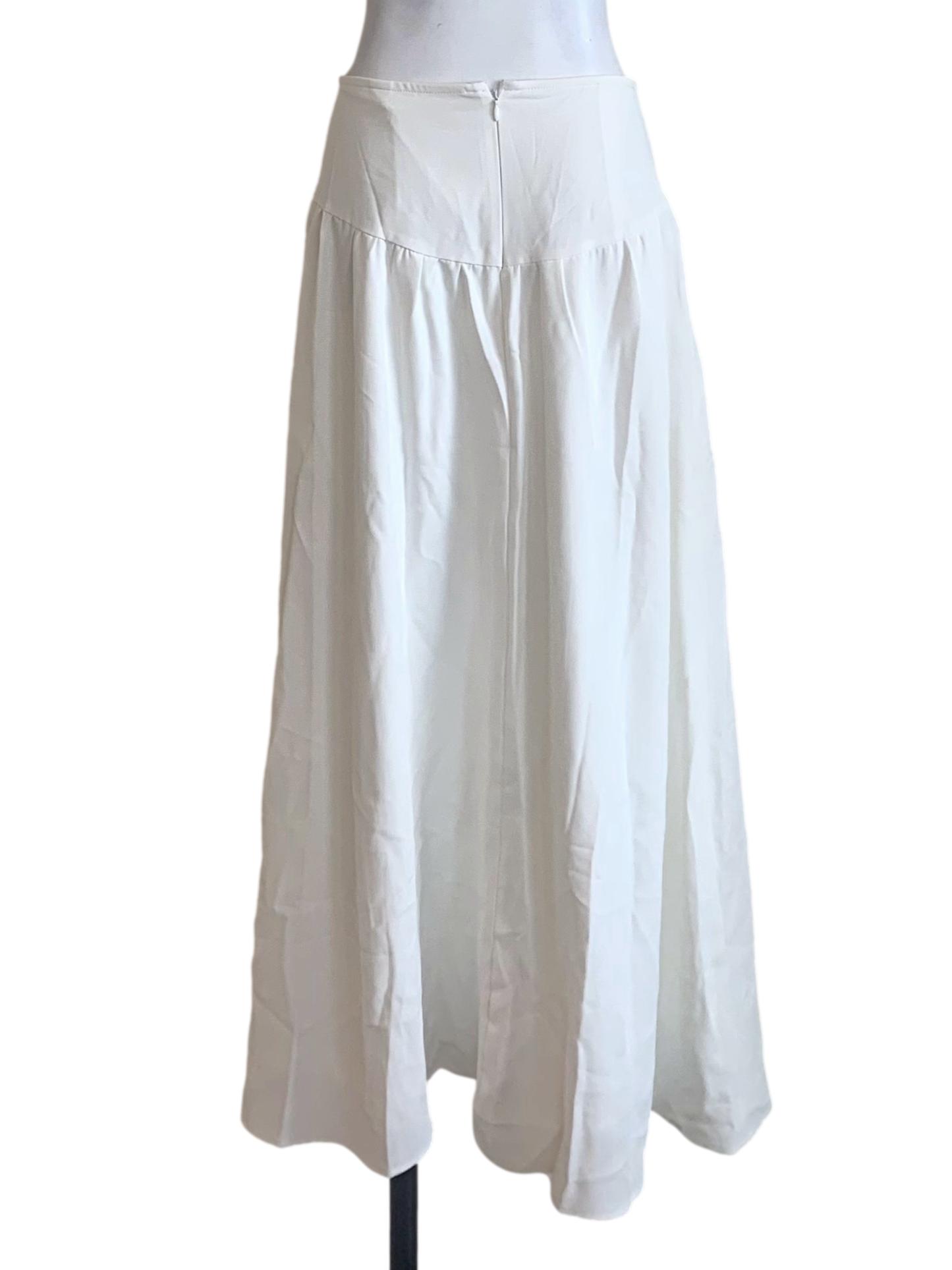 Chiffon White A-Line Skirt